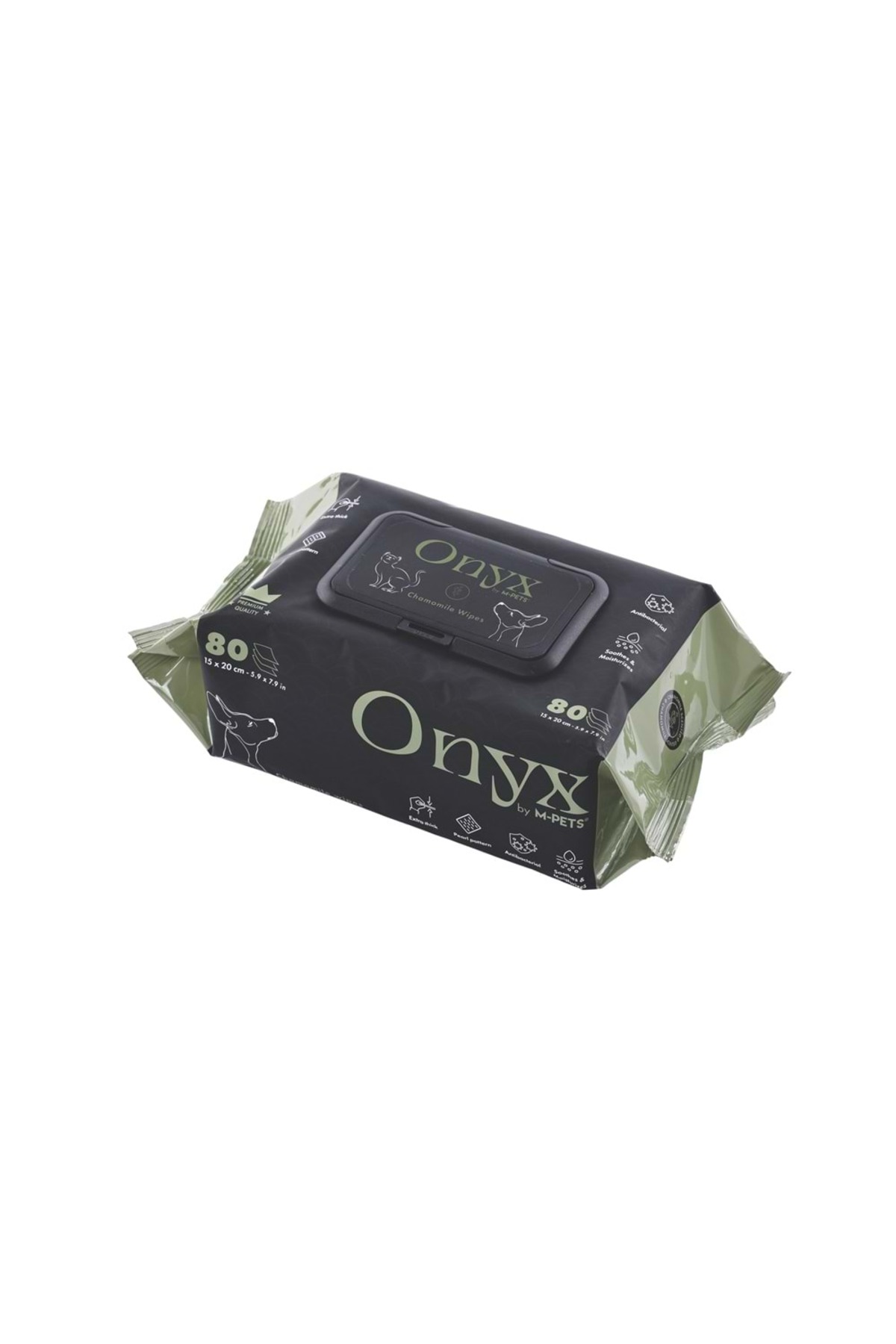 دستمال مرطوب پاک‌کننده گربه و سگ با رایحه بابونه، ۸۰ عددی Onyx ام‌پتس M-PETS