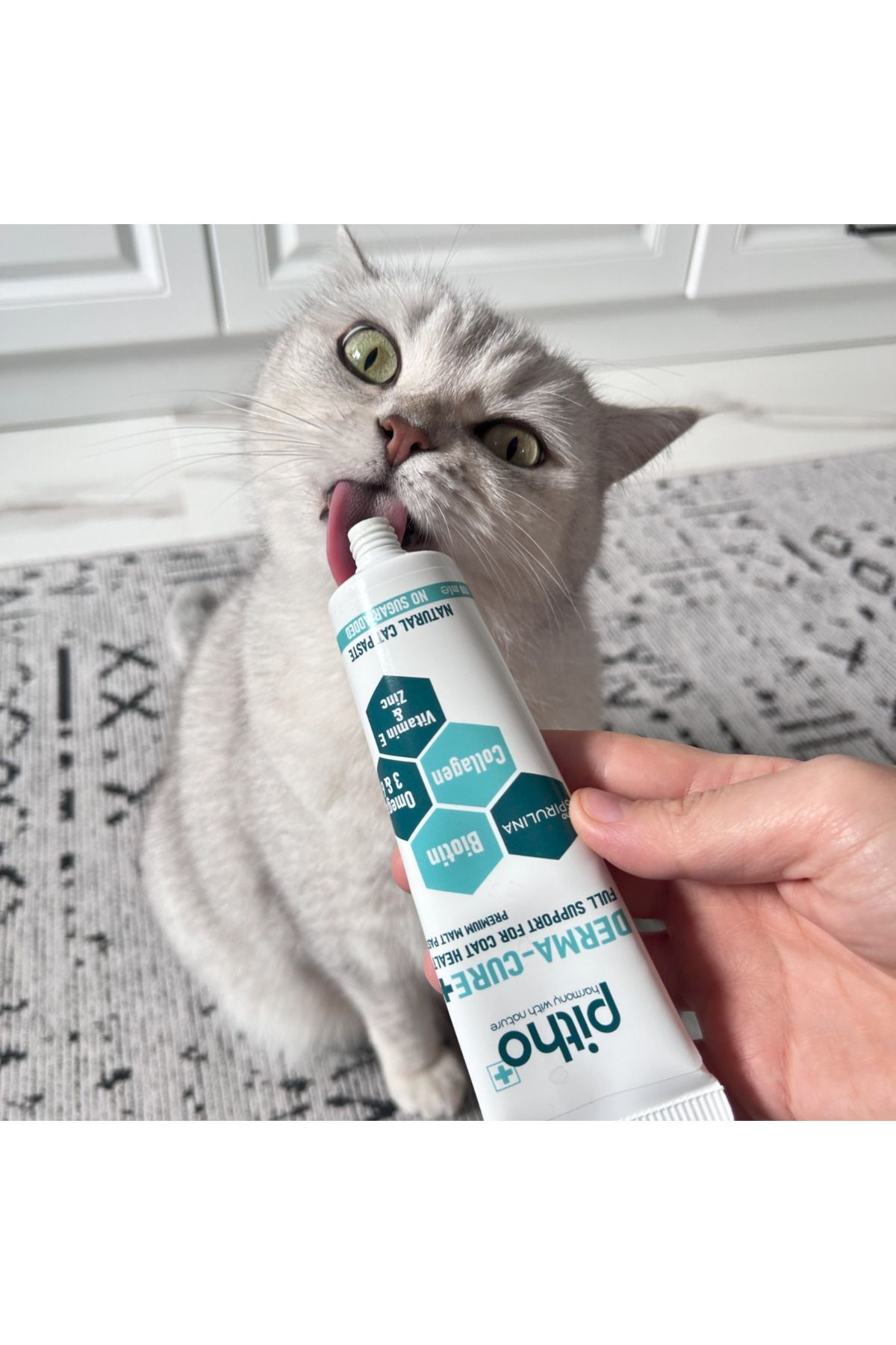 خمیر مالت مولتی‌ویتامین پیشرفته گربه پیتو Pitho Derma Cure، برای پوست و مو، ۱۰۰ میلی‌لیتر