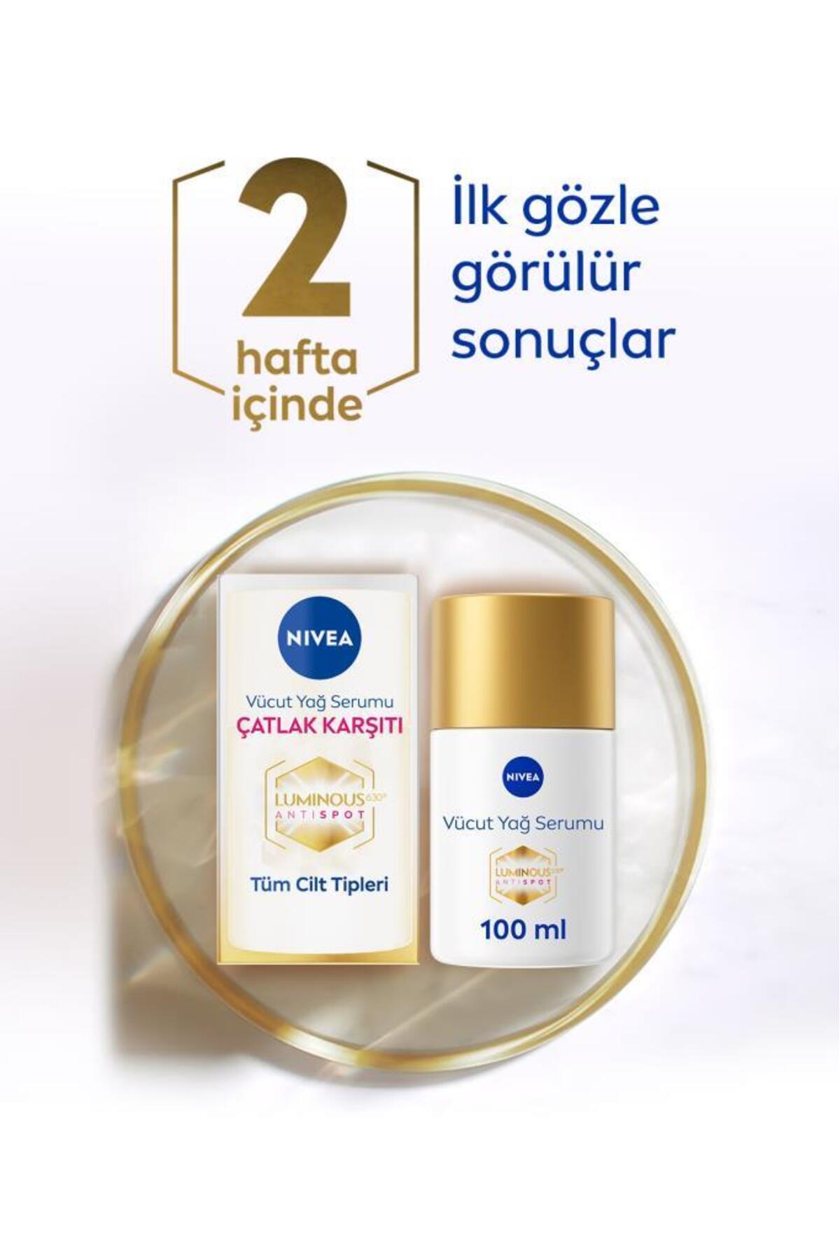 NIVEA ضدترک لومینوس630، سرم چربی بدن 100 میلی لیتر، تنظیم کننده رنگ پوست، مرطوب کننده 48 ساعته