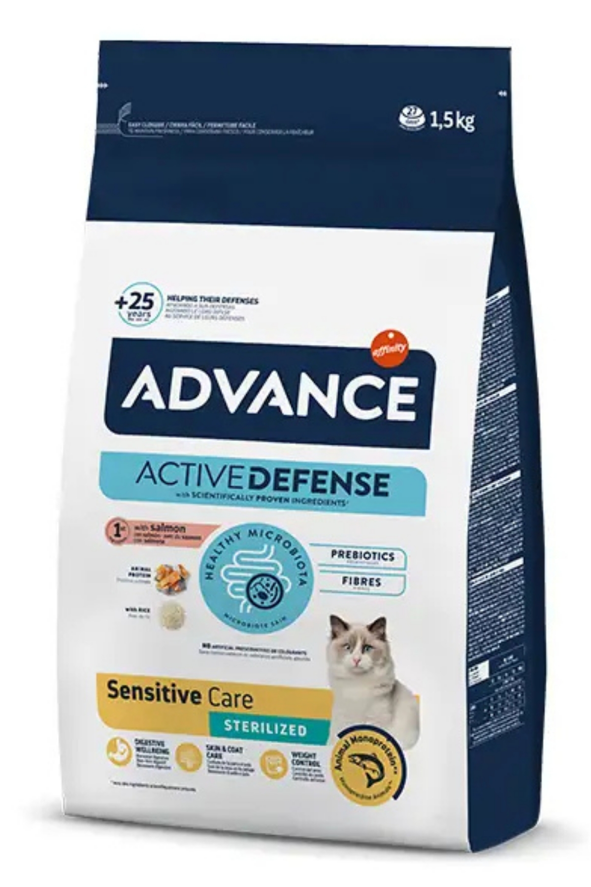 غذای خشک گربه عقیم‌شده و حساس گوارشی ادونس Advance Salmon Sensitive، ۱٫۵ کیلوگرم 1.5 Kg