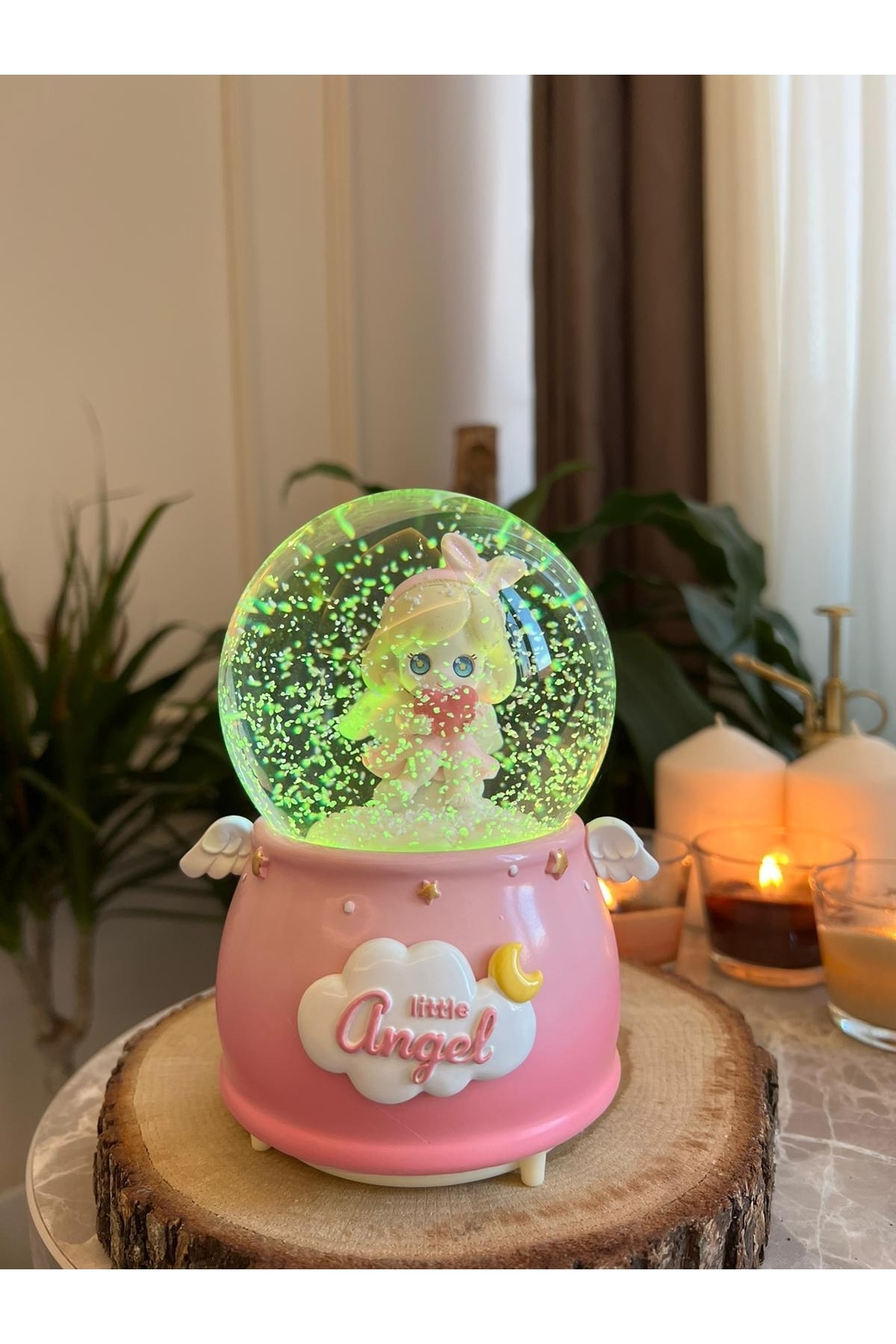 گوی برفی اندازه مگا الهه عشق EROS SNOW GLOBE اتوماتیک برف دمیدن روشن موزیکال از ترکیه nesever store
