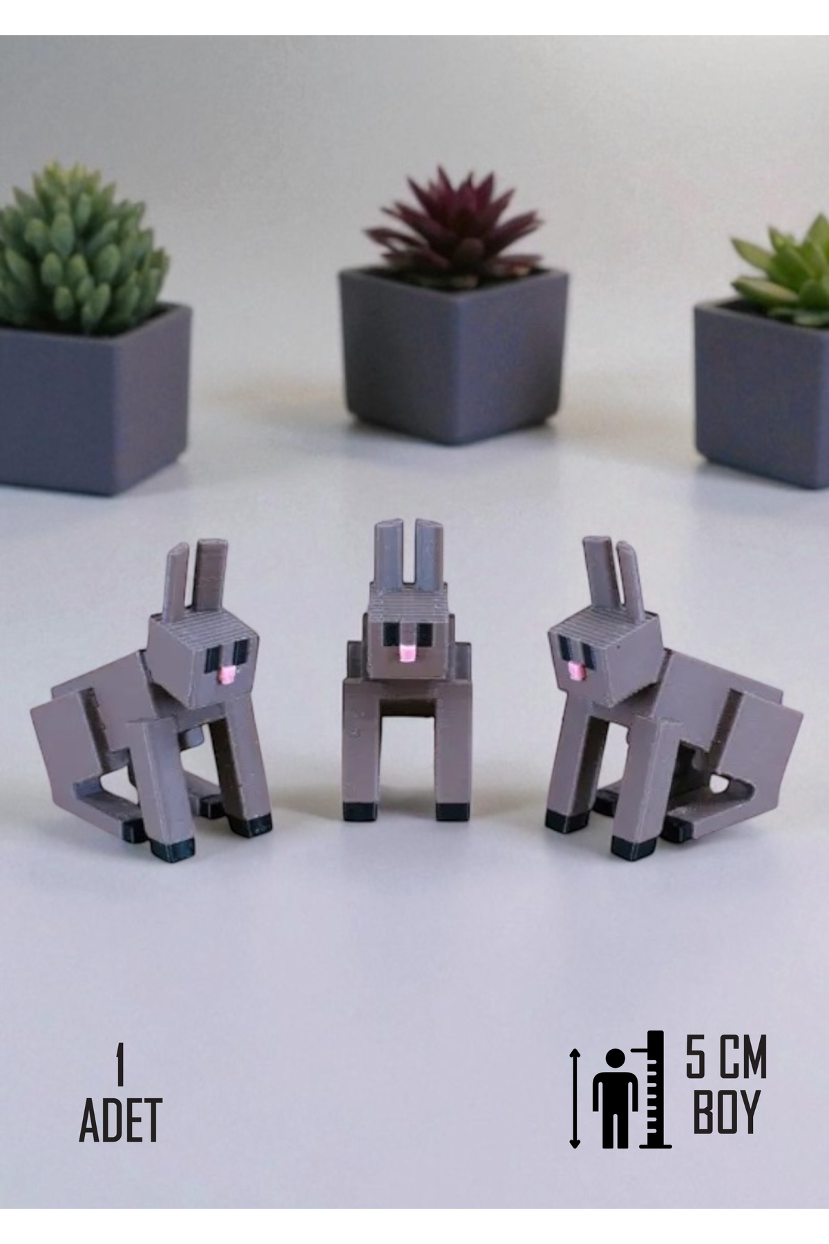 اسباب بازی های فیگور حیوانی BLOCK ADVENTURE CUTE RABBIT – MINECRAFT 5CM CUBE CHARACTER GiginGo