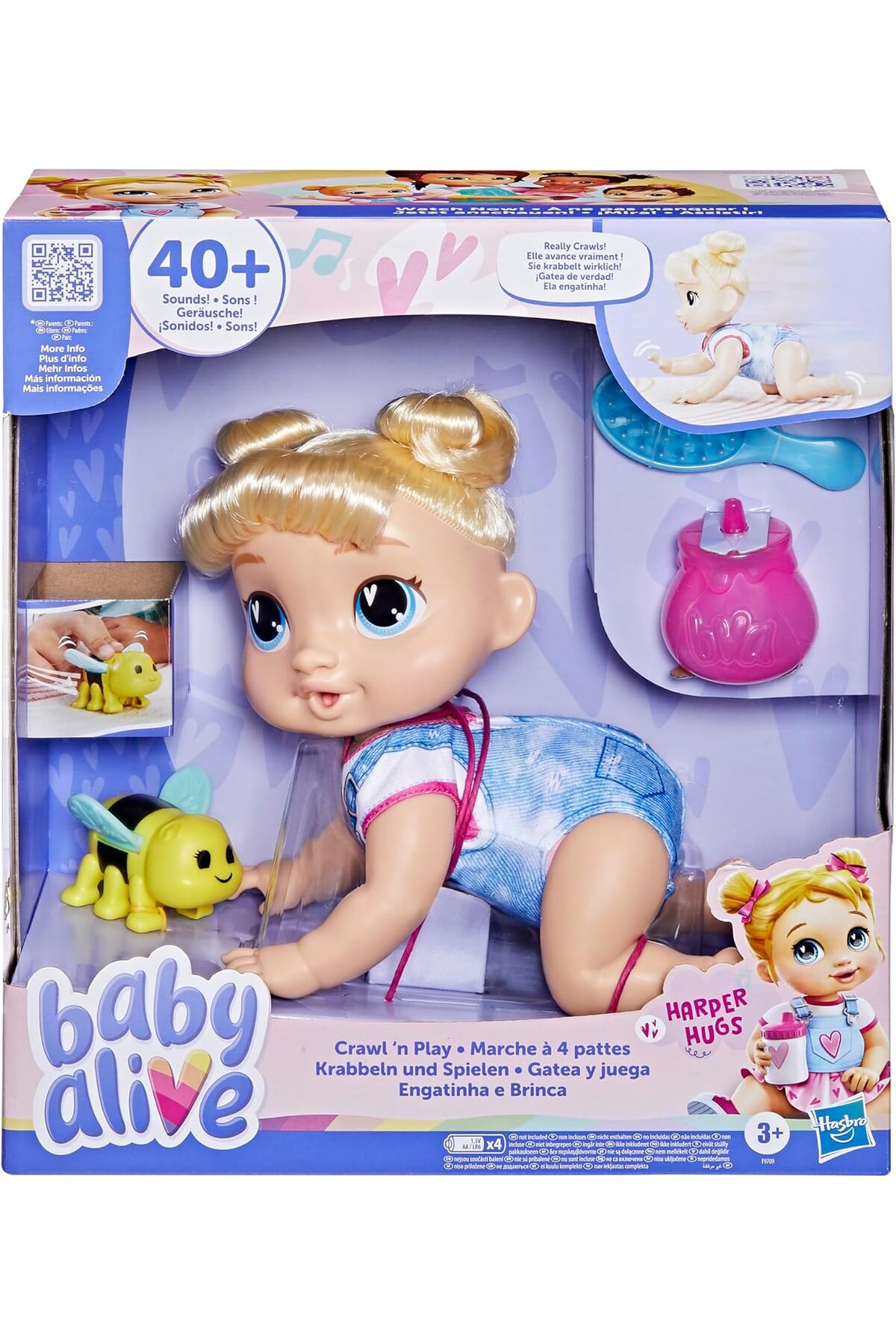 عروسک های اسباب بازی و لوازم جانبی CRAWLING BABY CRAWL N PLAY BLDH HARPER F9709 Baby Alive
