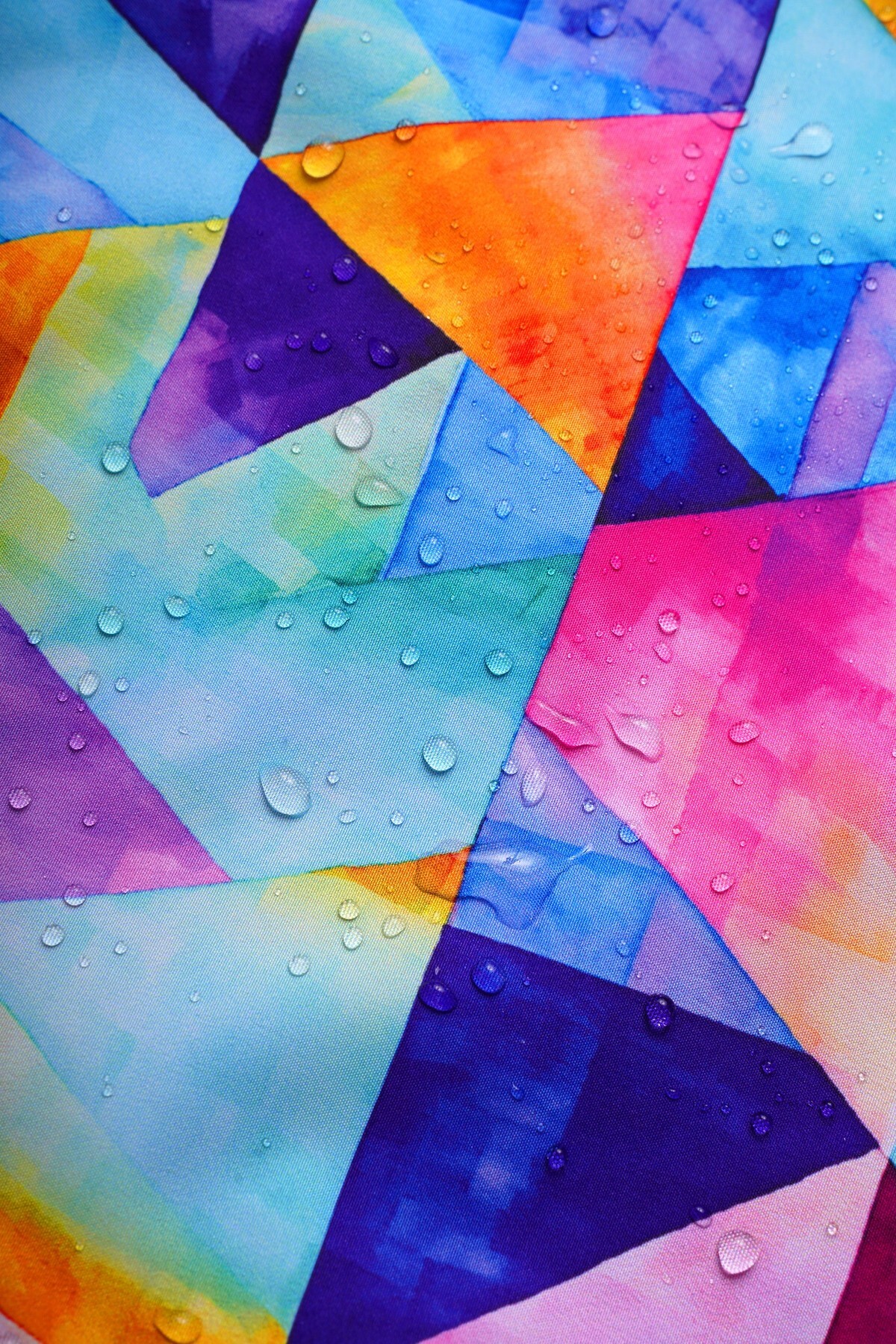 بارانی پانچویی سگ فورامور Fouramour مدل Watercolor Geometric Mosaic، آستر پلار، ضدآب، بنفش