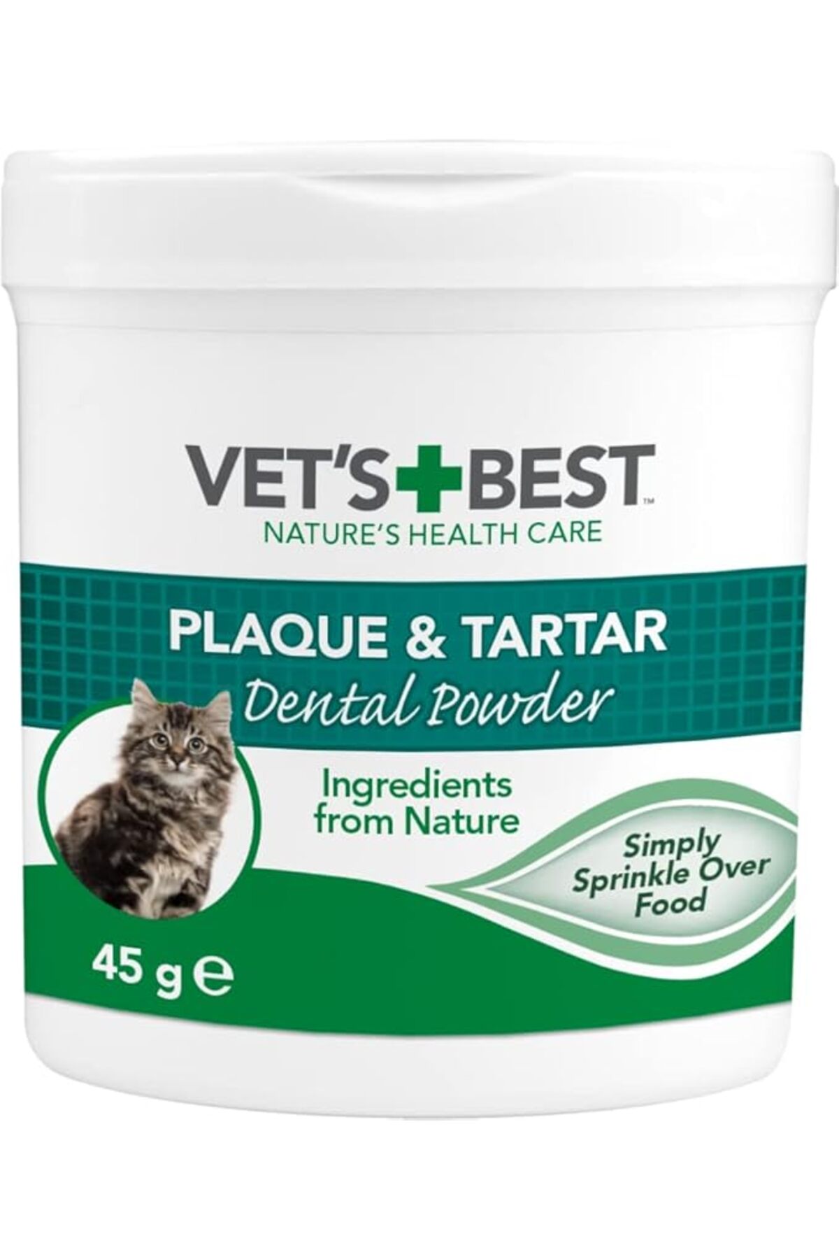 پودر مراقبت دهان گربه وتس‌بست VET'S BEST با جلبک دریایی و اسپیرولینا، ۴۵ گرم