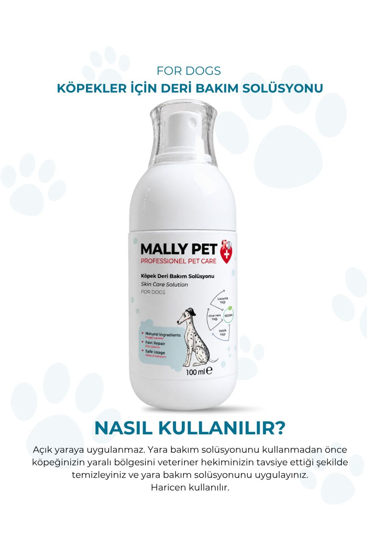محلول مراقبت از پوست سگ مالی پت پروفشنل پت کر MALLY PET PROFESSIONEL PET CARE، ۱۰۰ میلی‌لیتر