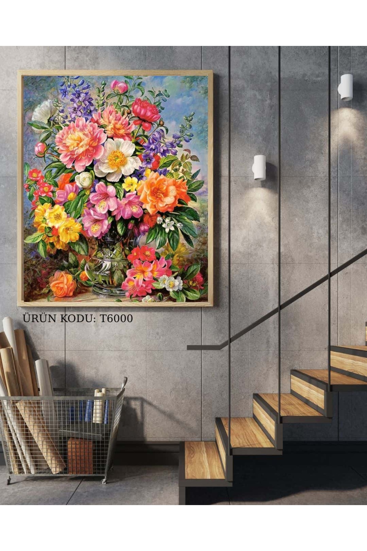 پازل گل های رنگارنگ 53X74CM T6000 نقاشی موزاییک الماس دیالندز از ترکیه Genel Markalar