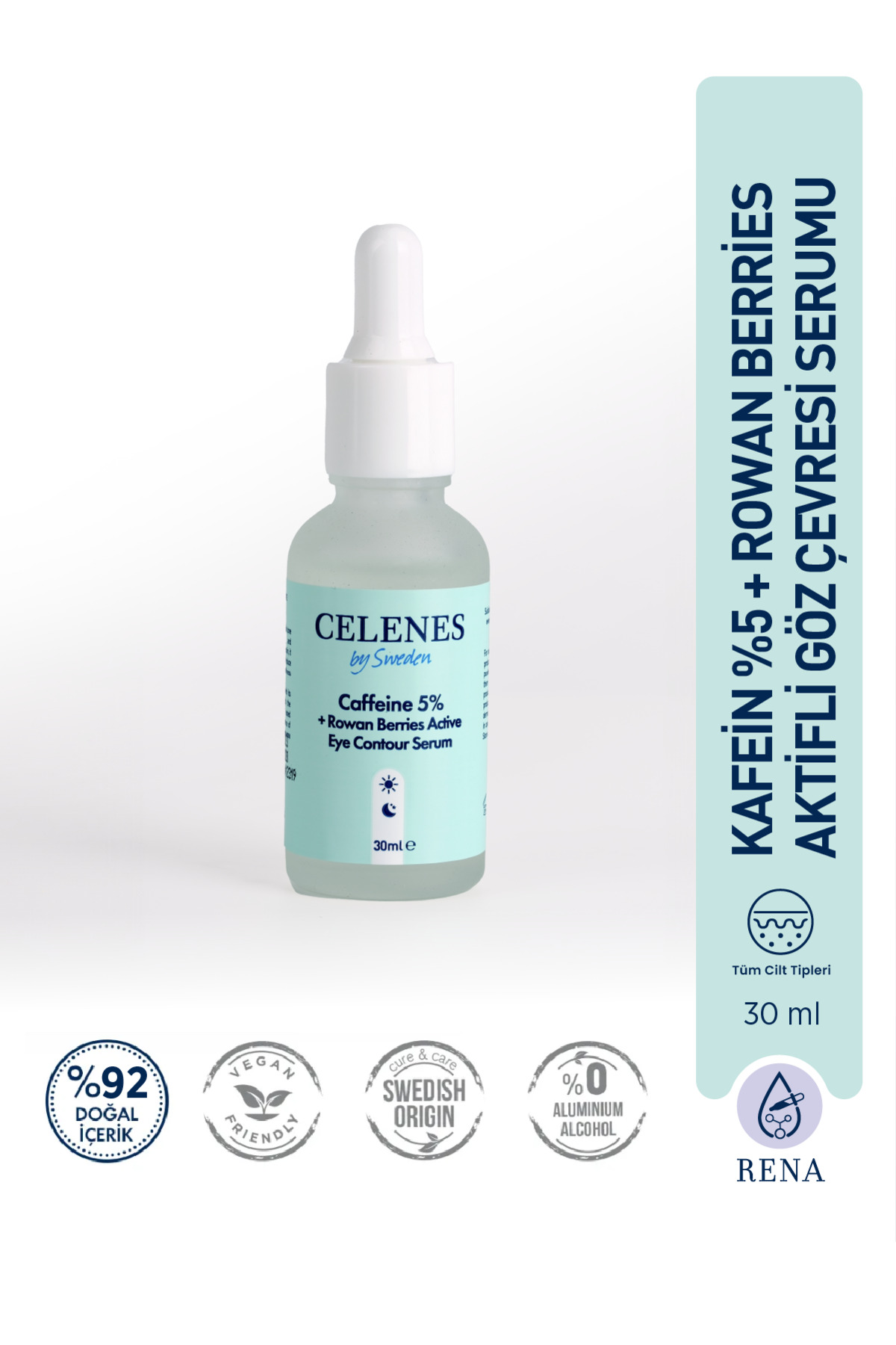 سرم پوست مراقبت از چشم کافئین رنا ROWAN BERRY 30 میل Celenes by Sweden
