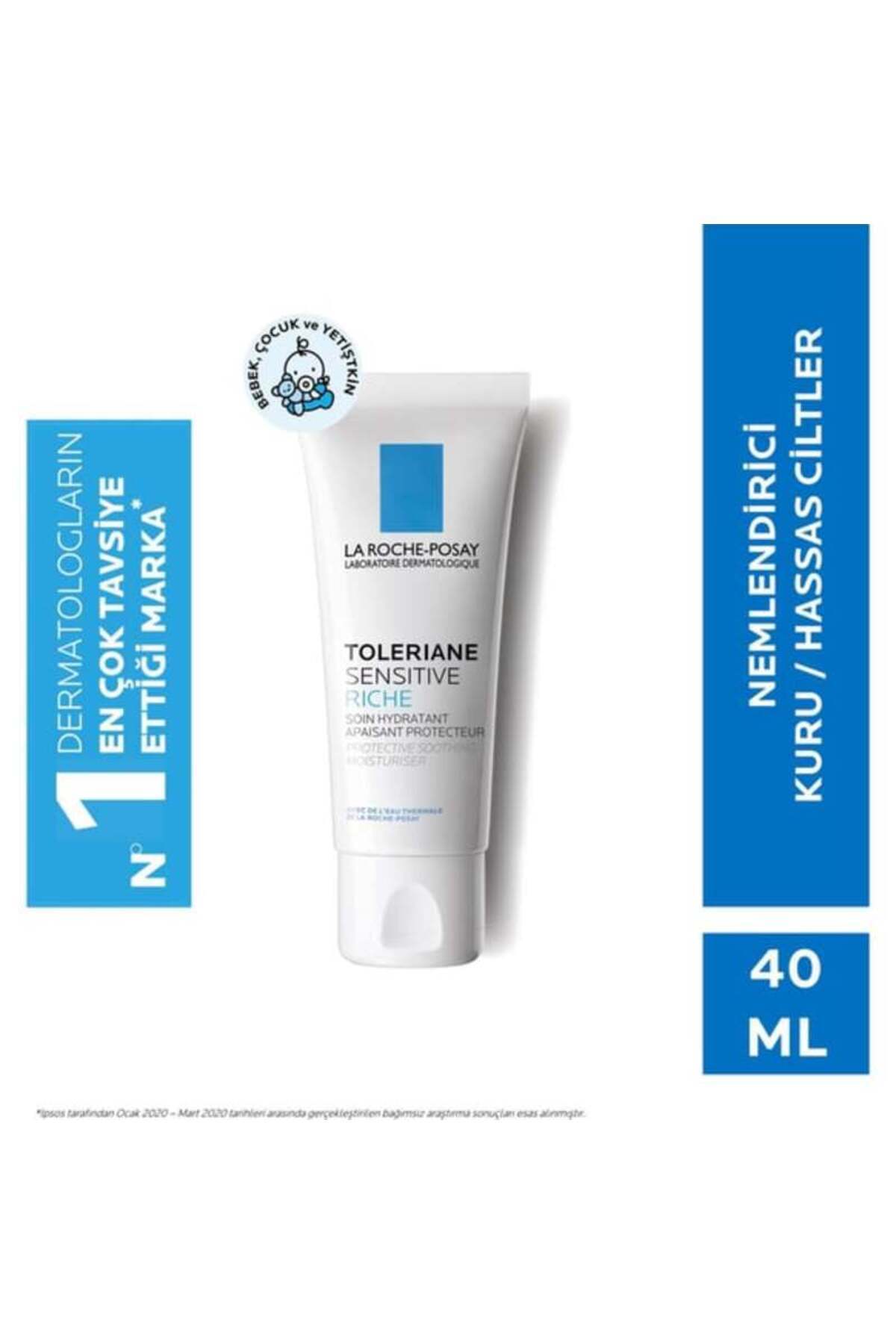 کرم صورت غنی از TERREYIANE حساس 40 میل مرطوب کننده برای تسکین دهنده پوست خشک و La Roche Posay