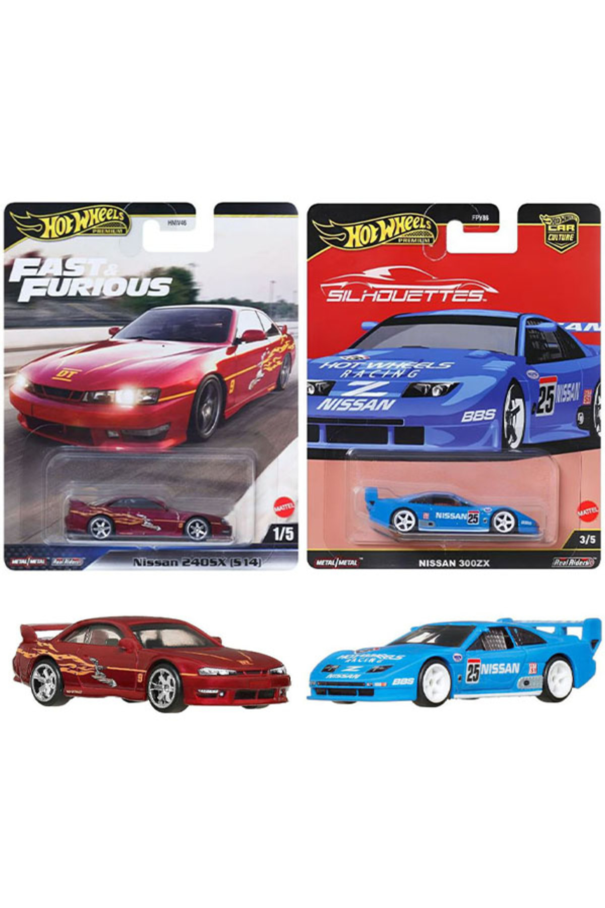 ماشین اسباب بازی مجموعه پریمیوم پورشه NISSAN 240SX S14 و 300ZX 1 64 از ترکیه HOT WHEELS