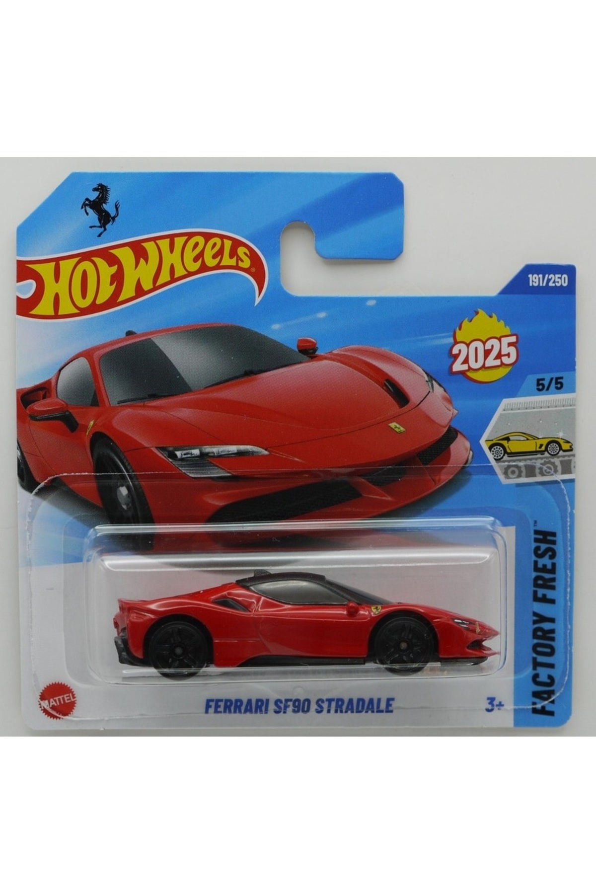 ماشین اسباب بازی FERRARI SF90 STRADALE RED کارخانه تازه 5 HYW34 191 250 هات ویلز اورجینال HOT WHEELS