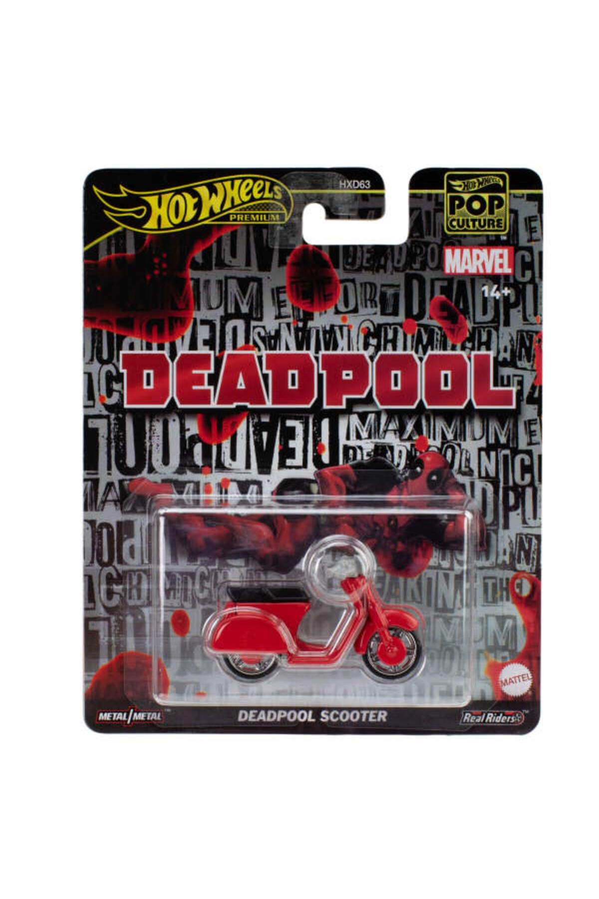 ماشین اسباب بازی POP CULTURE CARS PREMIUM SCOOTER DEADPOOL JBL70 از ترکیه HOT WHEELS