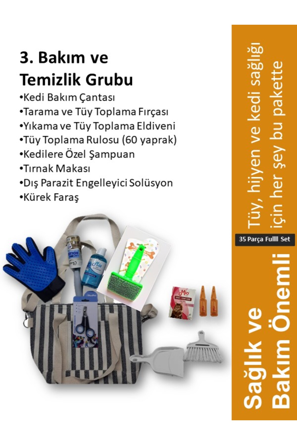 ست آغازین گربه ۳۵ پارچه کی‌آرتی KRT، سری Chitto، مدل 1240 نارنجی
