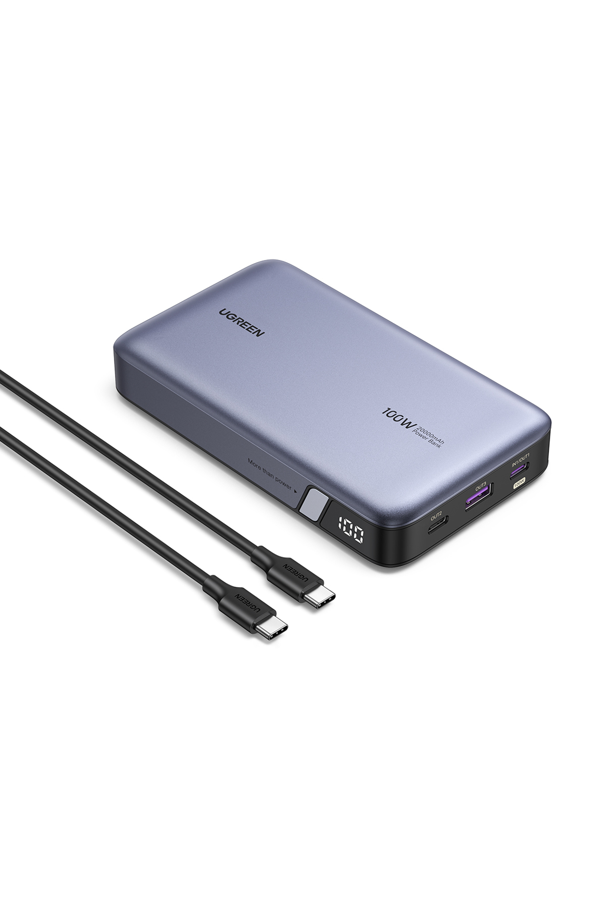 پاوربانک شارژ سریع 20000 ماهه 100 واتی PD 2XUSB C, 1XUSB A 25188 6941876221868 اورجینال Ugreen
