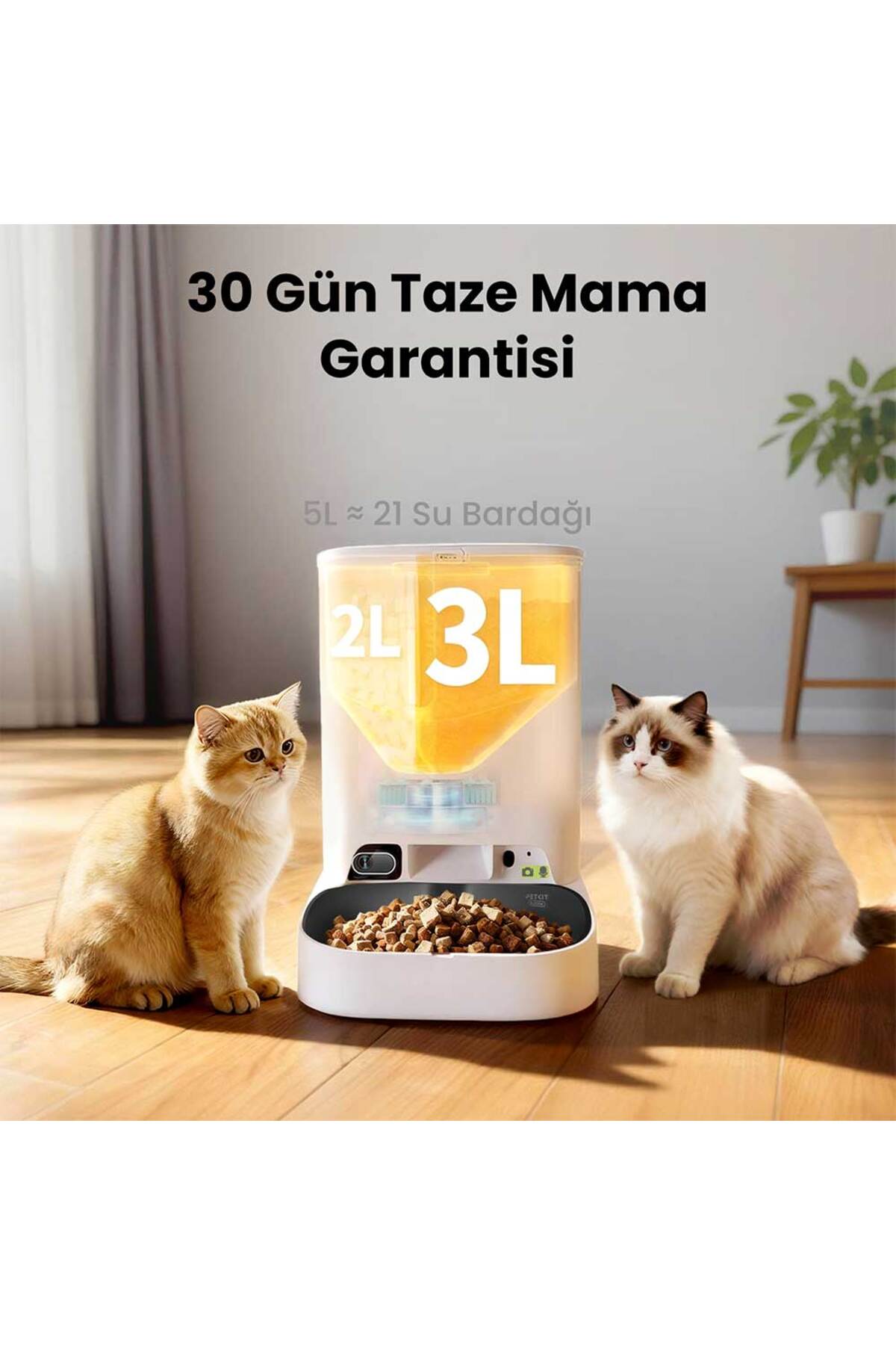 ظرف غذای هوشمند دوربین‌دار دو‌مخزنه پت‌کیت Petkit Yumshare 2 AI، مدل HOPPER22