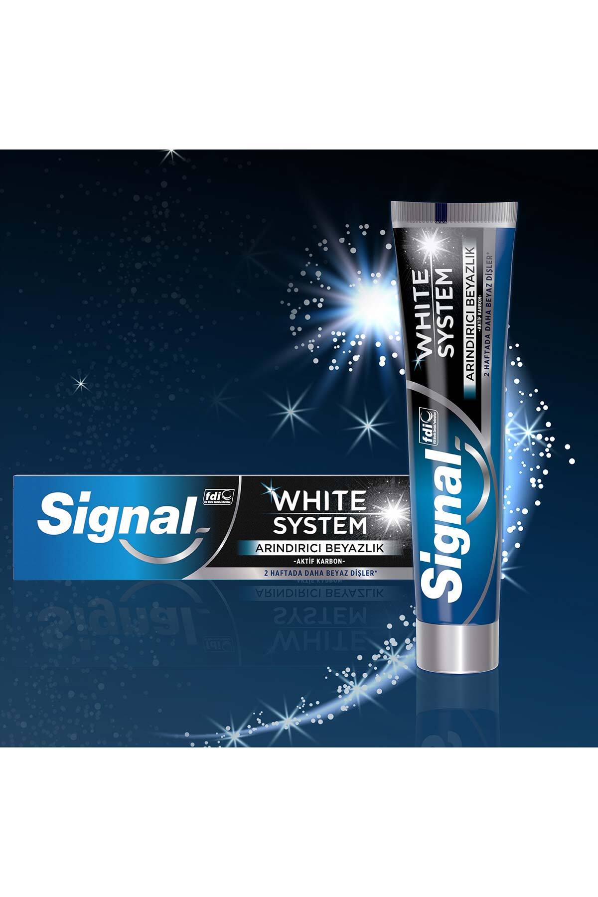 خمیر دندان سفیدکننده سیگنال مدل White System بسته 4 عددی 75 میلی لیتری Signal