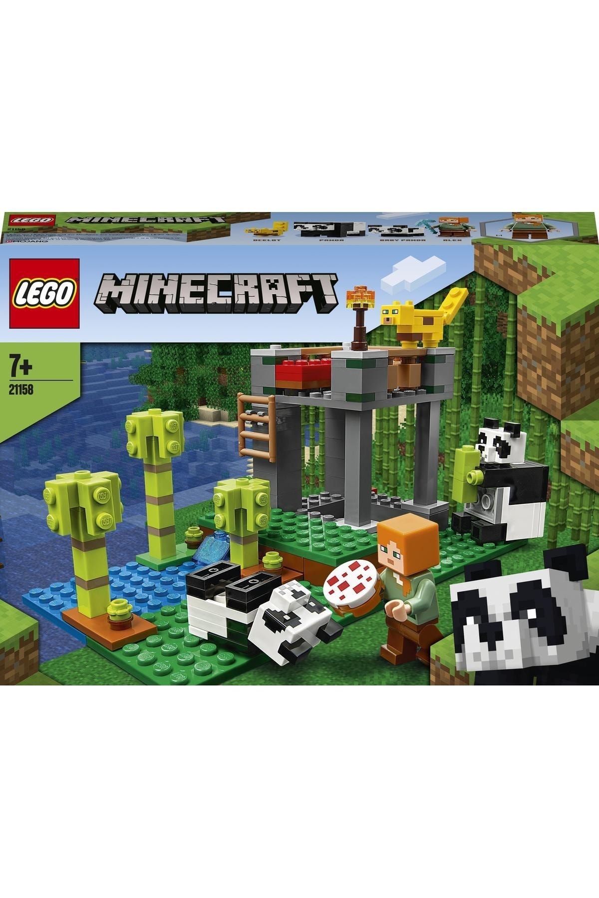 لگو و اسباب بازی های ساخت محور MINECRAFT PANDA NEST 21158 اورجینال LEGO