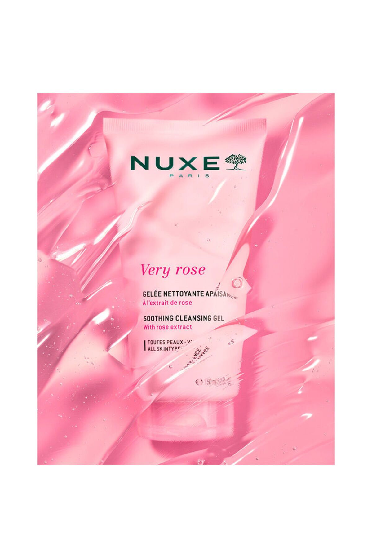 پاک کننده صورت ژل تمیز بسیار گل رز 150 میل Nuxe