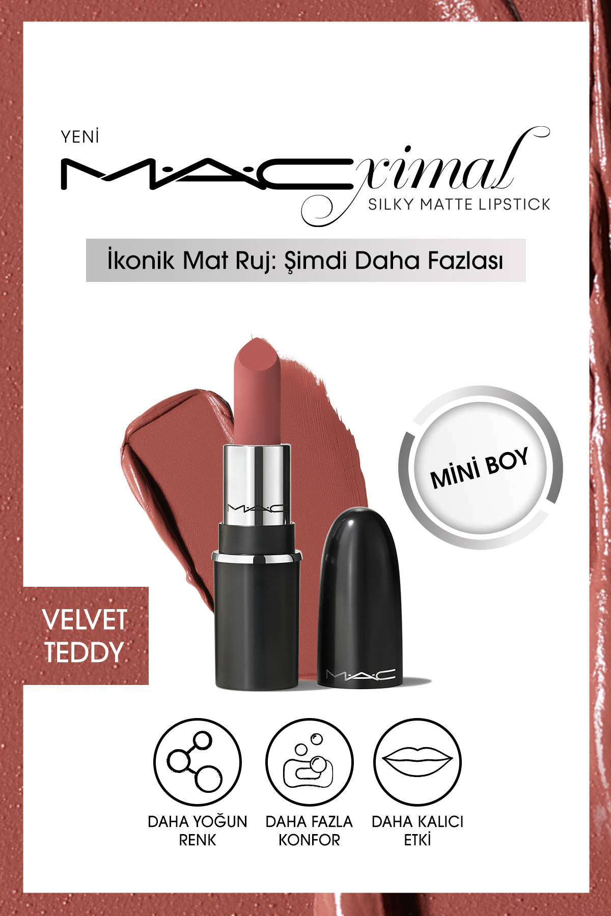 رژ لب مات ابریشمی MACXIMAL MINI MAC VELVET TEDDY 1.8G Mac