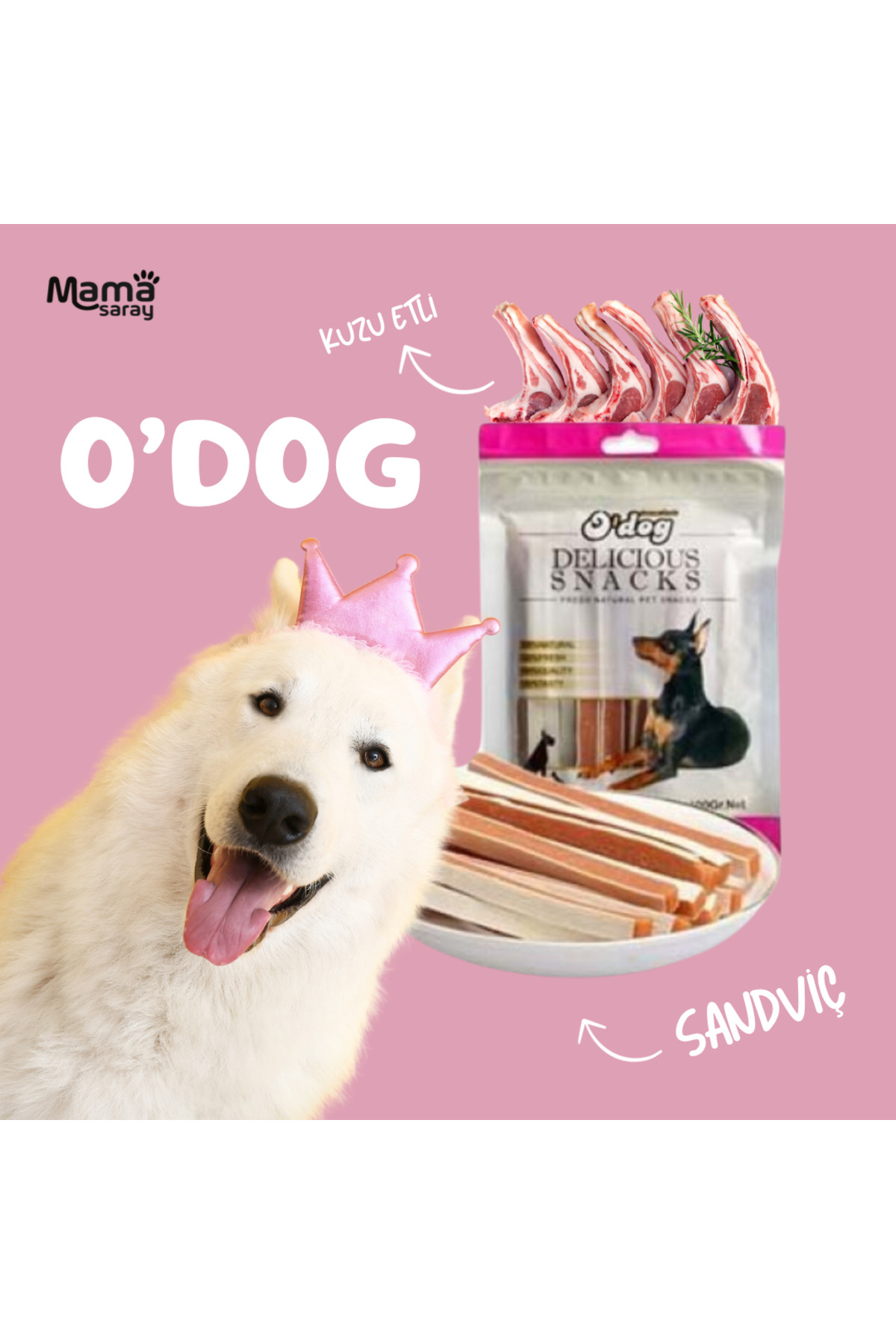 تشویقی ساندویچی سگ او داگ O Dog با گوشت بره، ۱۰۰ گرم