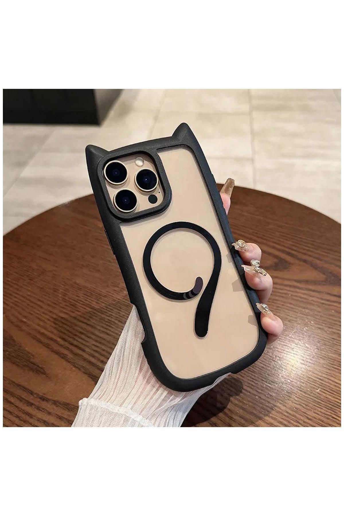 کاور و قاب سازگار APPLE IPHONE 16 PRO سیلیکونی ZEBANA MAGICAT پشتیبانی از شارژ بی سیم مشکی اورجینال Zebana