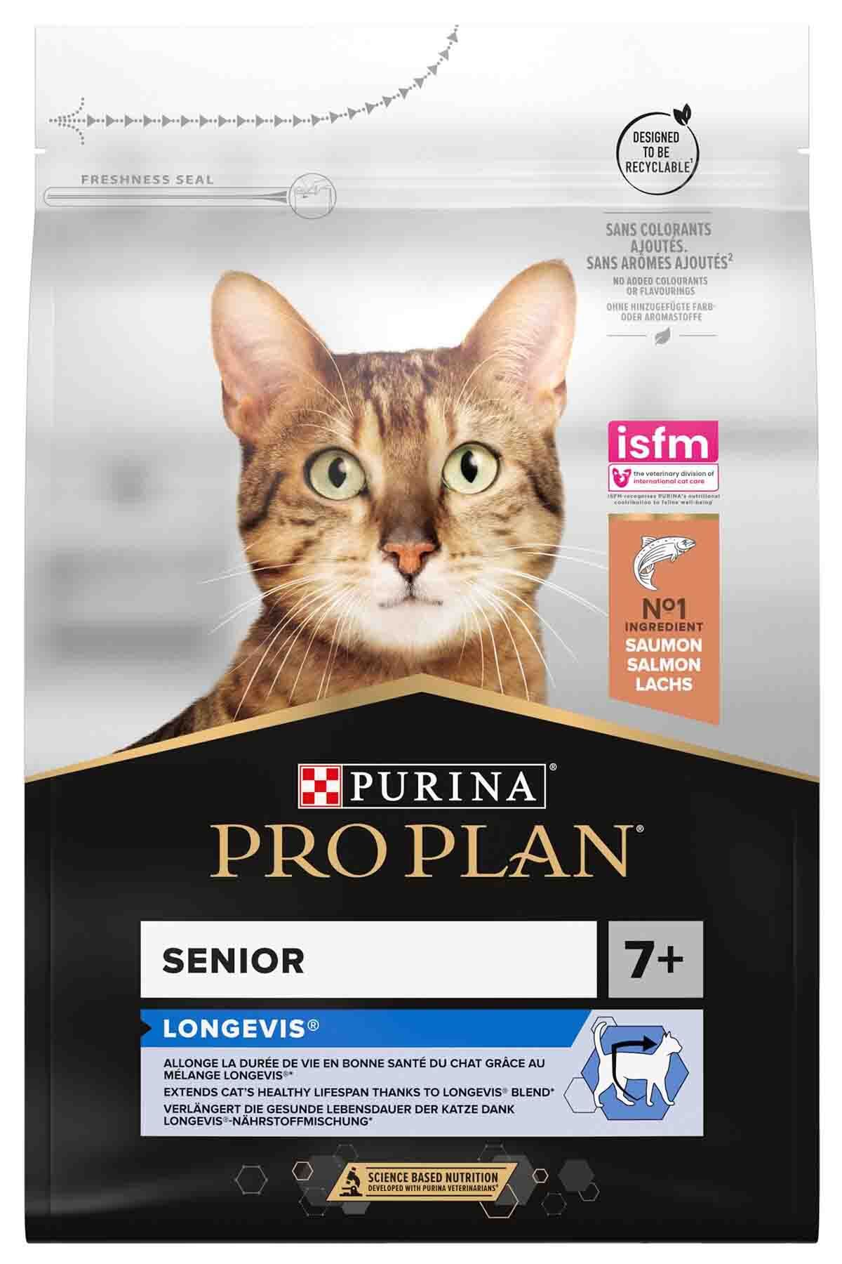 غذای خشک گربه سالمند پروپلن Pro Plan Senior 7+ با طعم سالمون، ۳ کیلوگرم