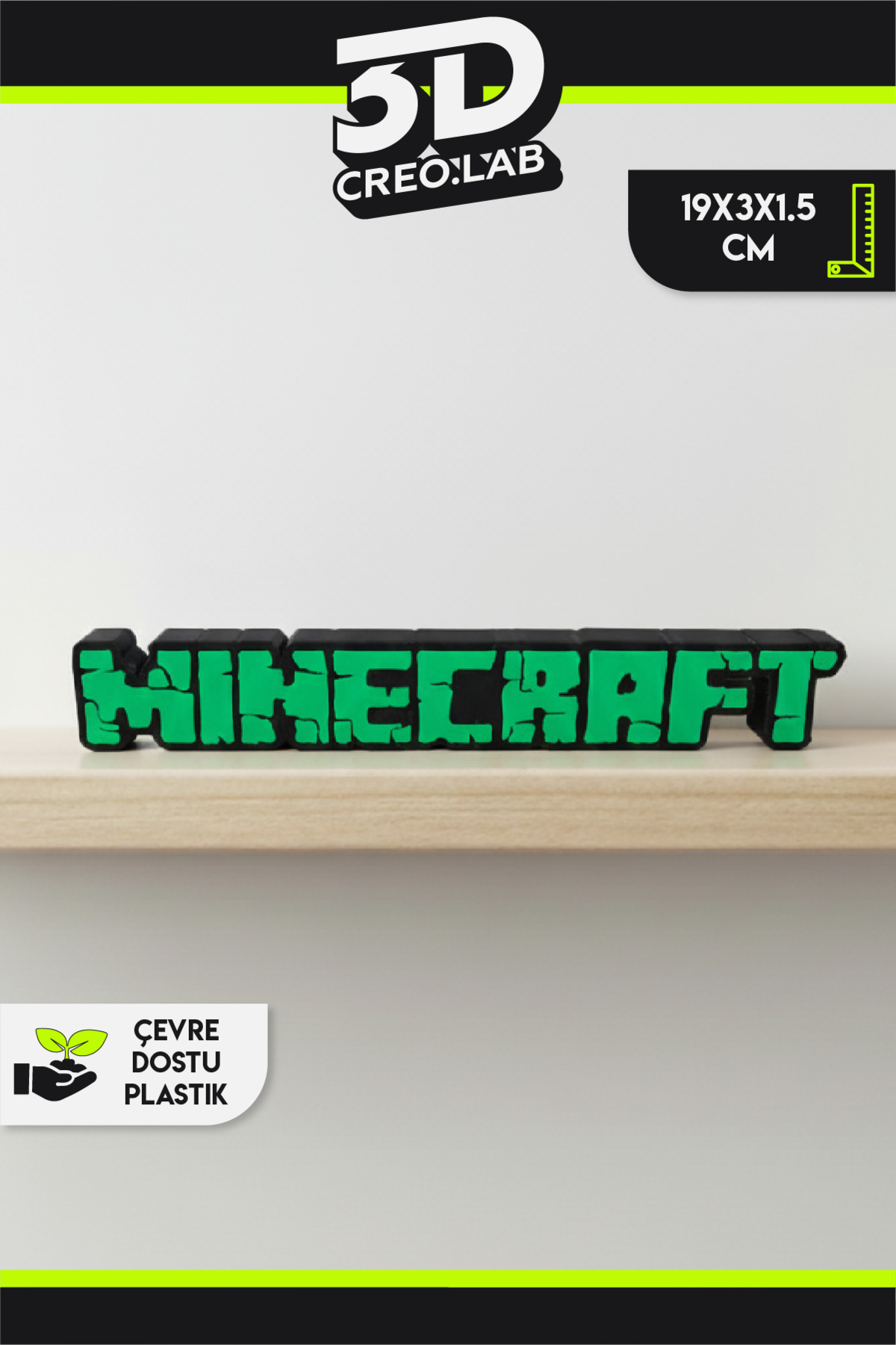 اشیاء دکوراتیو و مجسمه لوگوی دکور دسکتاپ MINECRAFT اورجینال 3Dcreo.lab