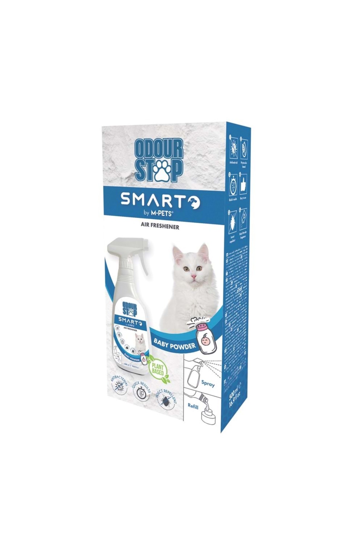 اسپری دئودورانت گربه ام‌پتس M-PETS ODOUR STOP، رایحه پودر بچه، ۵۰۰ میلی‌لیتر، مدل 20104899