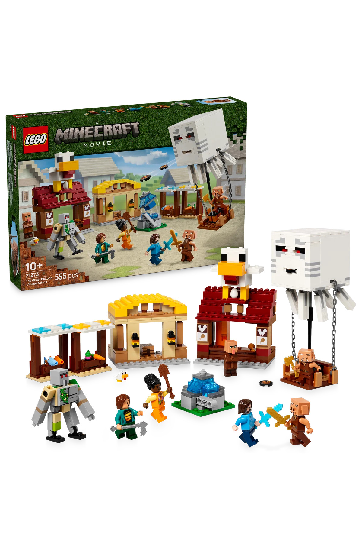 لگو و اسباب بازی های ساخت محور ® MINECRAFT® GHOST BALLOON VILLAGE ATTACK 21273 10+ مجموعه ساختمان خلاق 555 قطعه اورجینال LEGO