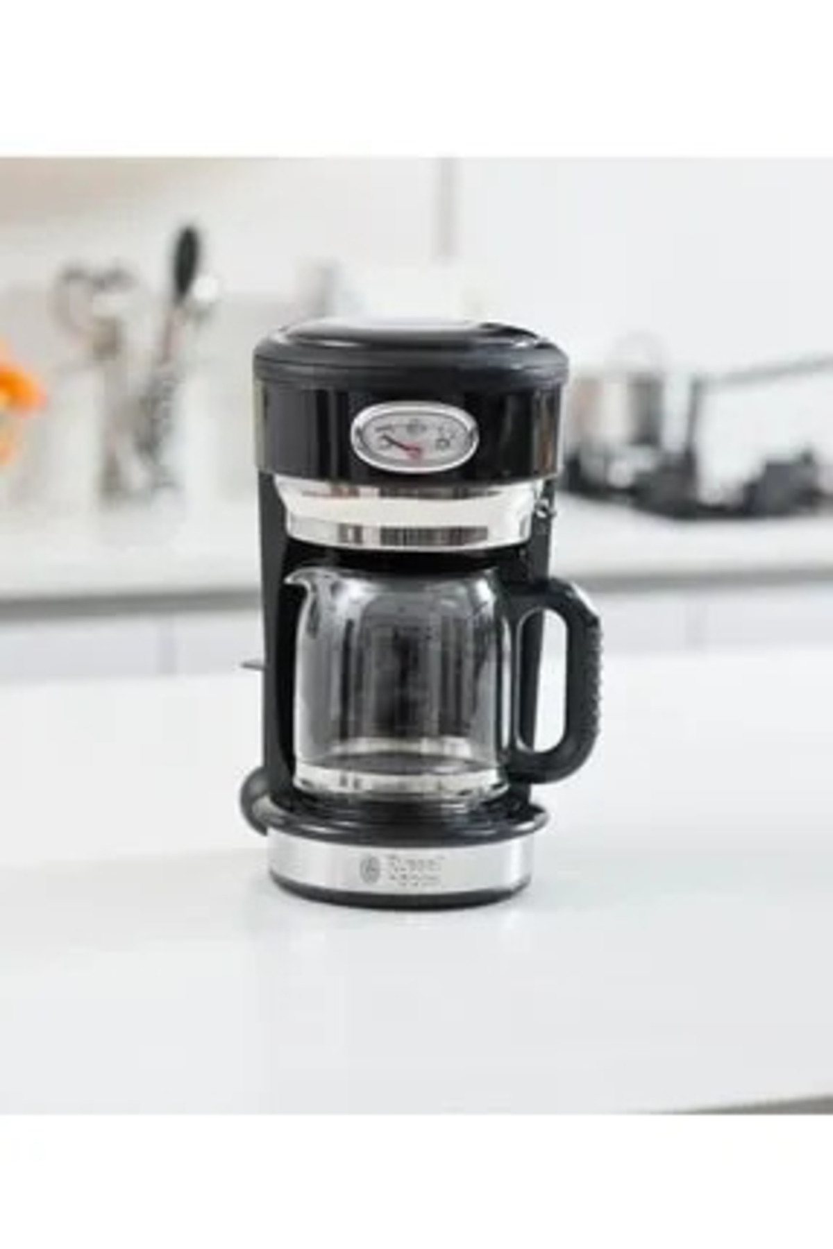 قهوه ساز فیلتری دستگاه شیشه ای مشکی کلاسیک رترو اورجینال Russell Hobbs