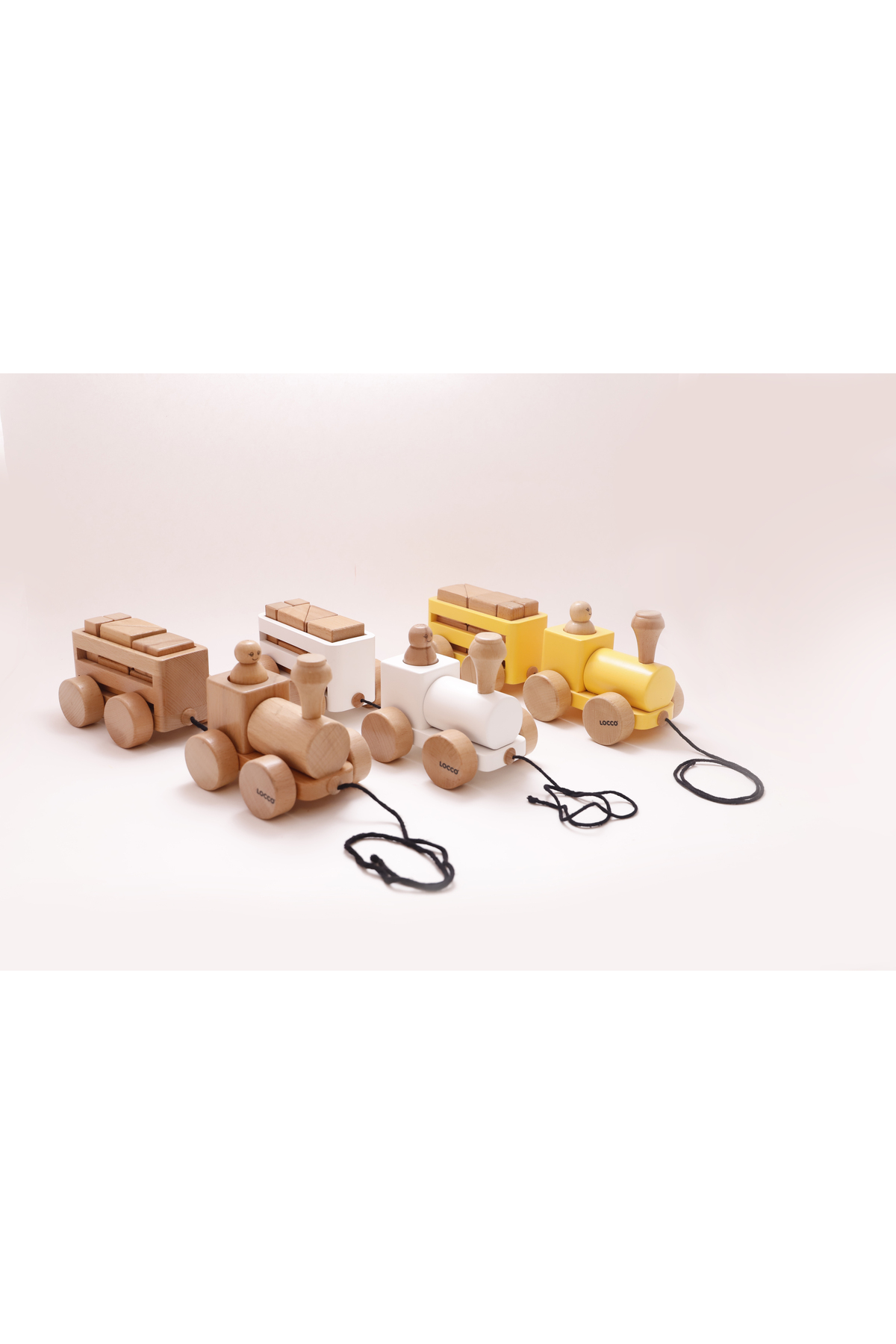 قطار باری چوبی لوکو LOCCO مدل ARLLCCAYTM001 طبیعی