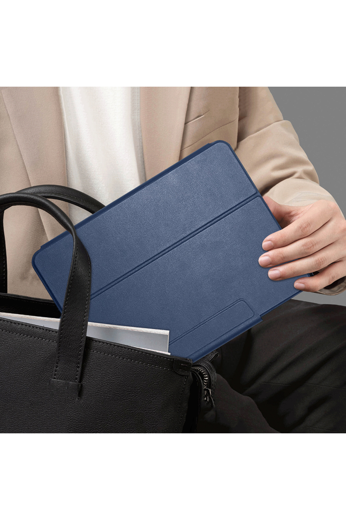کاور تبلت قاب قلم پایه IPAD AIR 11 با محفظه RAPTIC SPIN جداشونده FOLIO PU قابل جدا شدن آبی دریایی Raptic