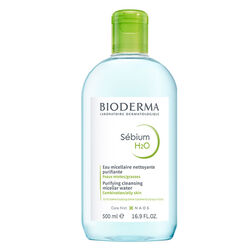 محلول میسلار پاک‌کننده صورت و آرایش بیودرما Bioderma Sebium H2O، مناسب پوست مختلط و چرب، ۵۰۰ میلی‌لیتر