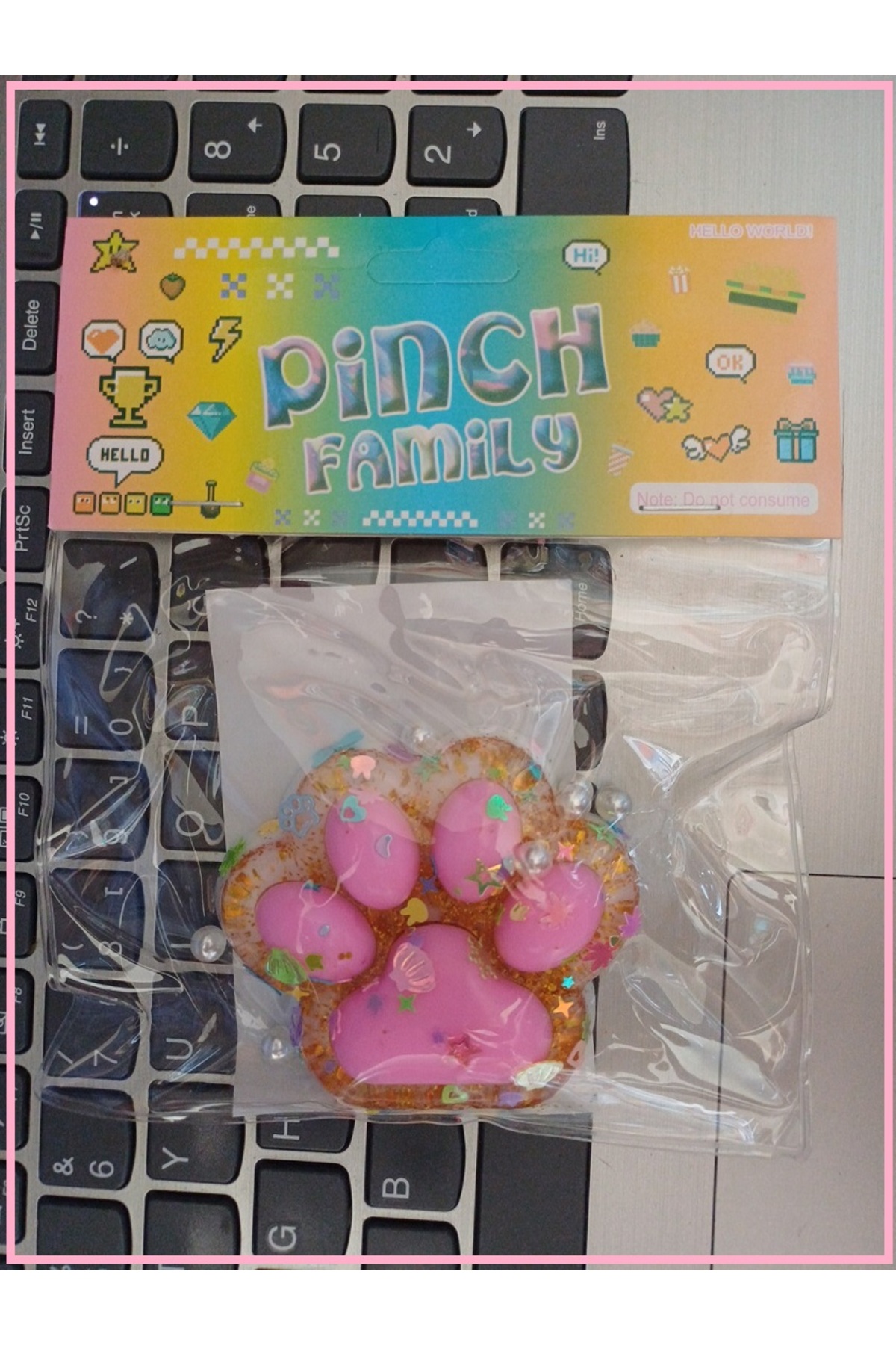 اسباب بازی های فیگور دیگر FUFU SQUISHY CAT PAW 9.5X9.5CM در مقیاس بزرگ TOY SKUSHI PINK FLEXIBLE OYUNCAKSAHİLİ