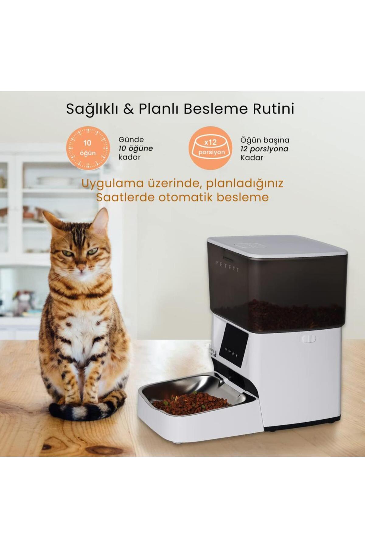 غذادهنده خودکار هوشمند سگ و گربه پت‌فیت Petfit Elevate X، ظرفیت ۴ لیتر، Wi-Fi و کاسه استیل