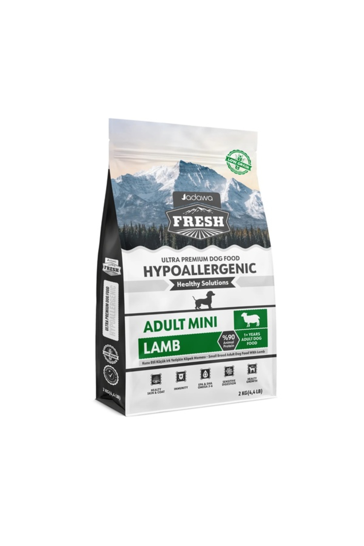 غذای خشک سگ بالغ نژاد کوچک جاداوا Jadawa Fresh Ultra Premium Hypoallergenic با بره، ۲ کیلوگرم