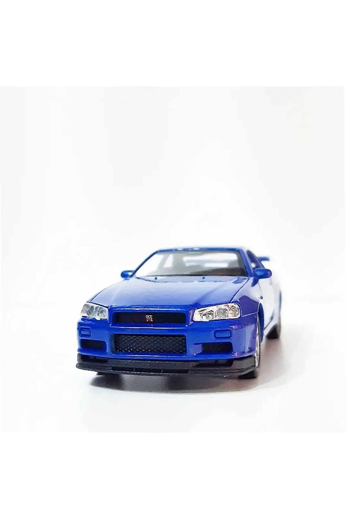 مدل خودرو ماشین فلزی 12 سانتی متری NISSAN GTR R34 BLUE COLOR CM LICENSED BRAND 1.36 اورجینال WELLY