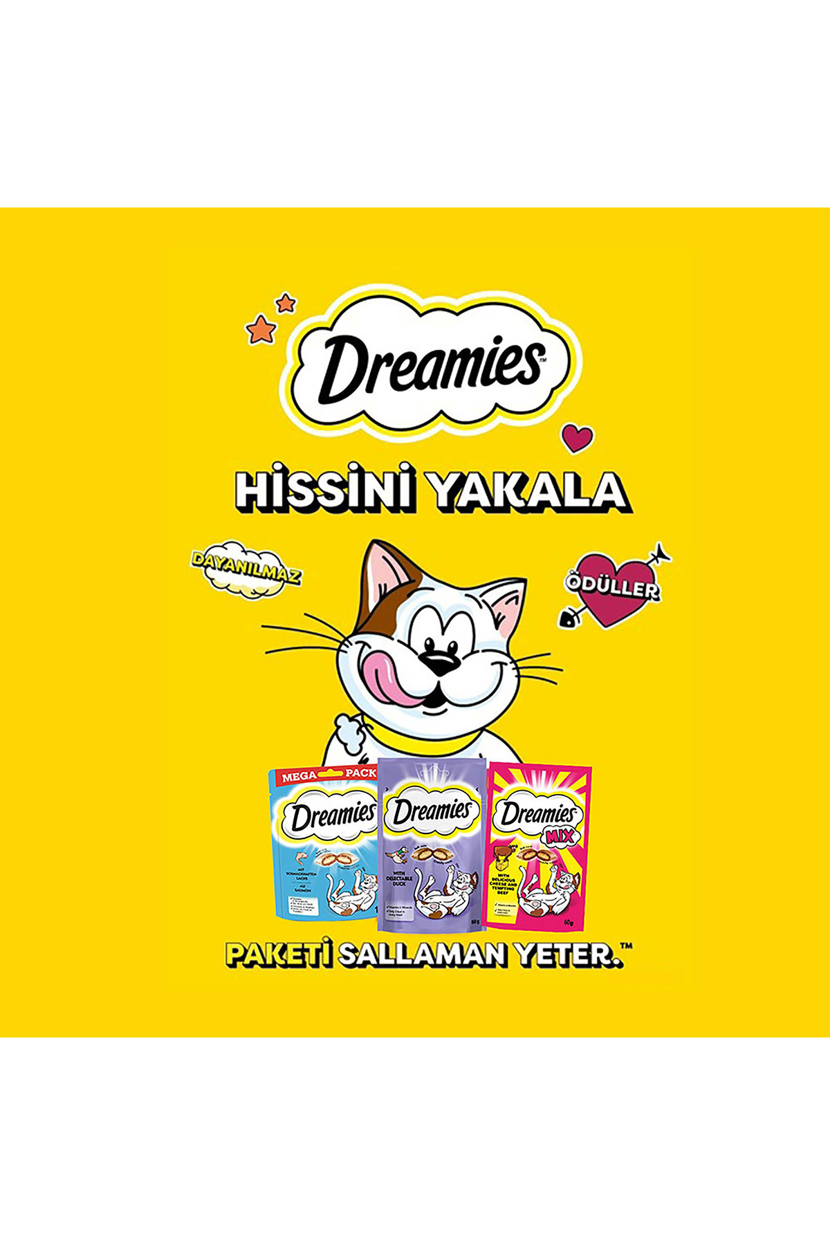 تشویقی گربه دریمیز Dreamies با طعم سالمون، مگا، ۱۸۰ گرم، 12X