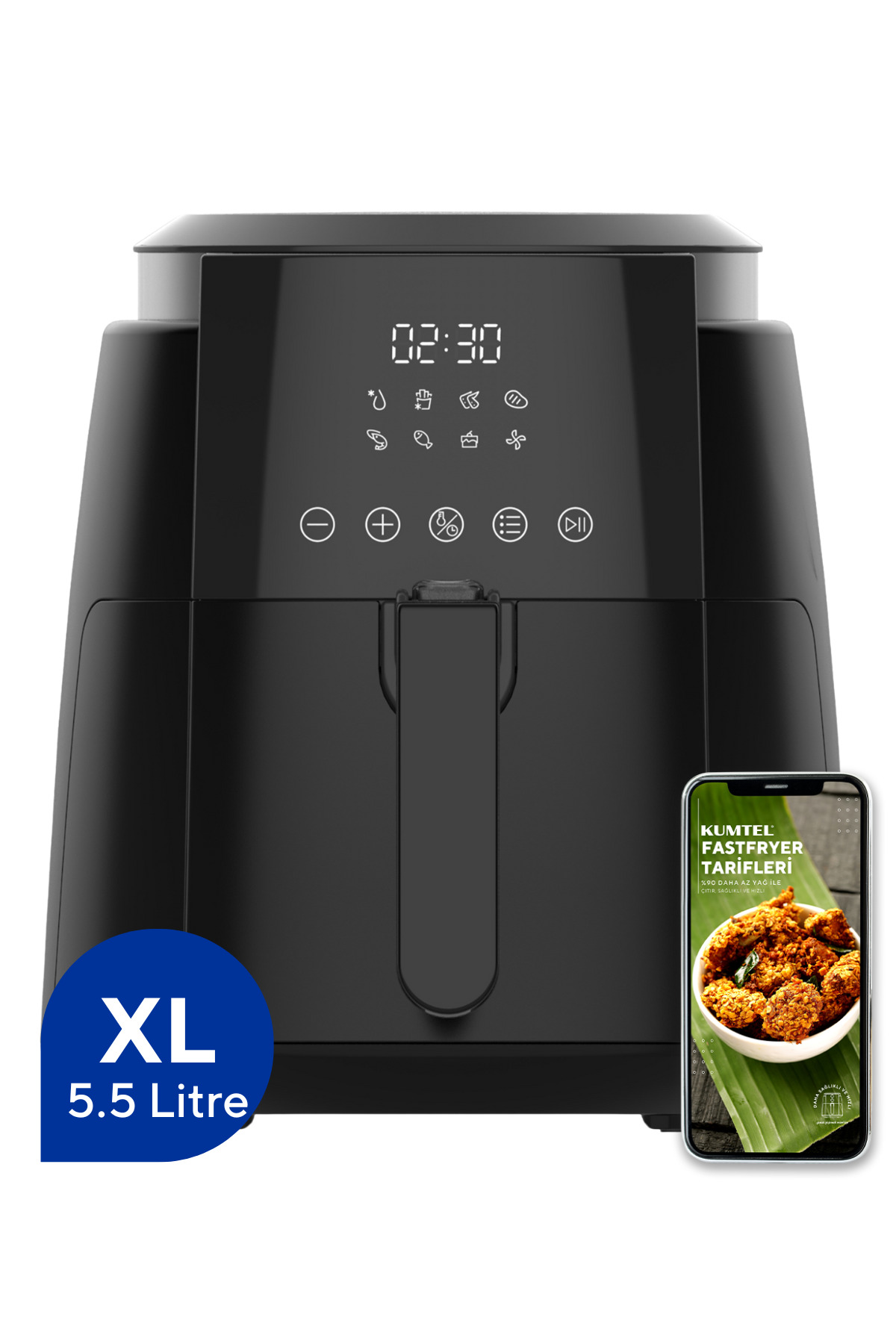 سرخ کن دیجیتال FASTFRYER XL OIL FREE FRYER AIRFRYER HAF 02 اورجینال KUMTEL
