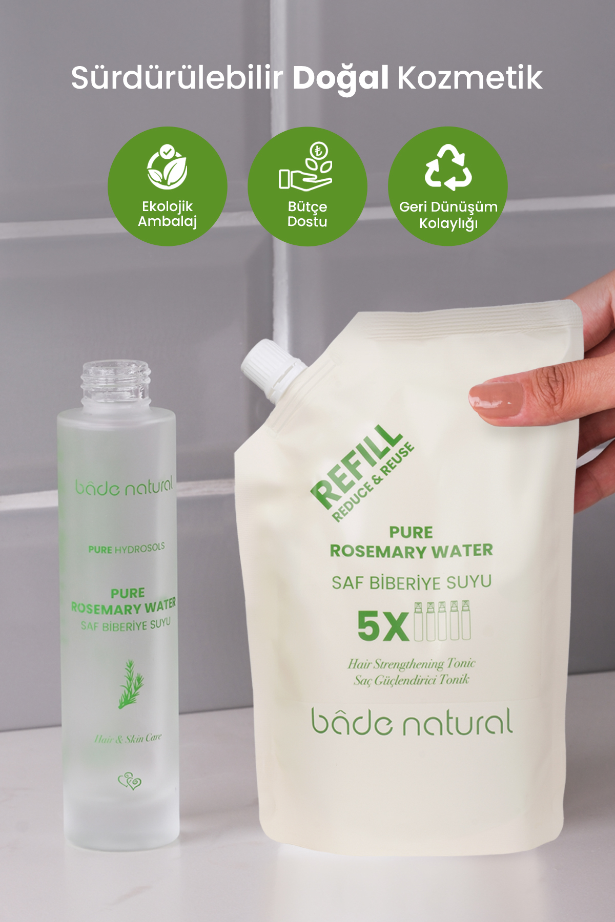 تونیک موی تقویت کننده با عصاره رزماری 500 میلی لیتر بادا ناتورال Bade Natural