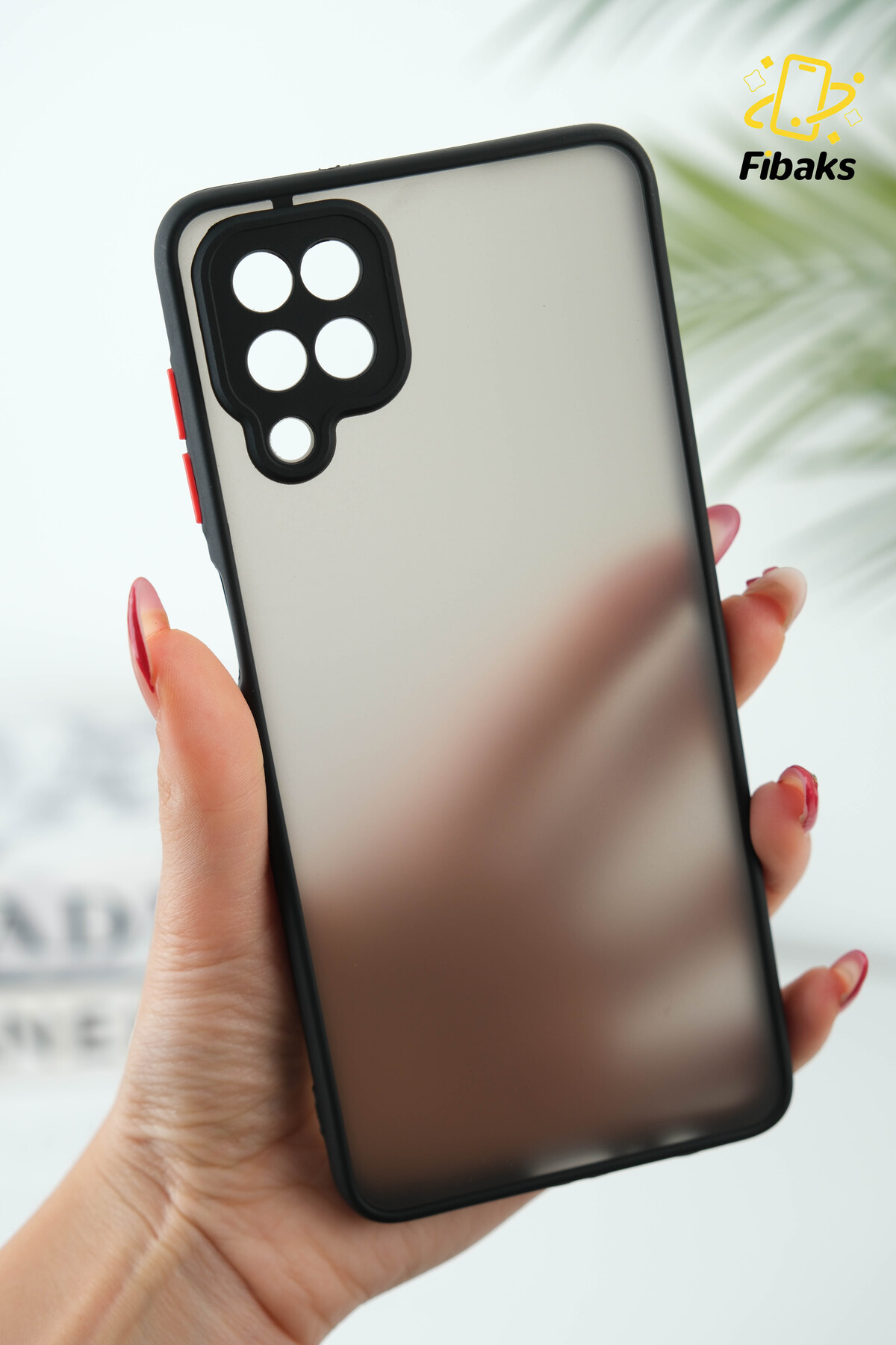 کاور و قاب SAMSUNG GALAXY A12 دوربین مات ضد اثرانگشت M12 با پوشش سیلیکونی سخت دکمه‌های رنگی فیبکس Fibaks