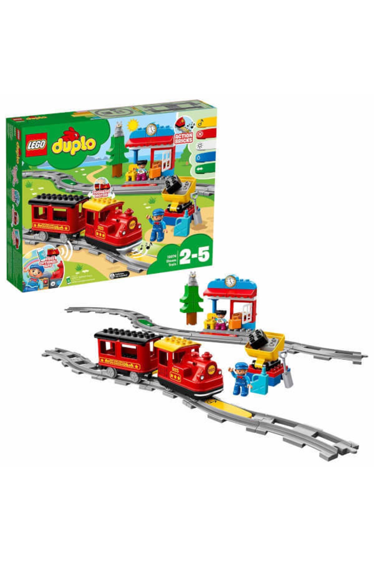 لگو و اسباب بازی های ساخت محور DUPLO TOWN STEAM TRAIN 10874 اورجینال LEGO