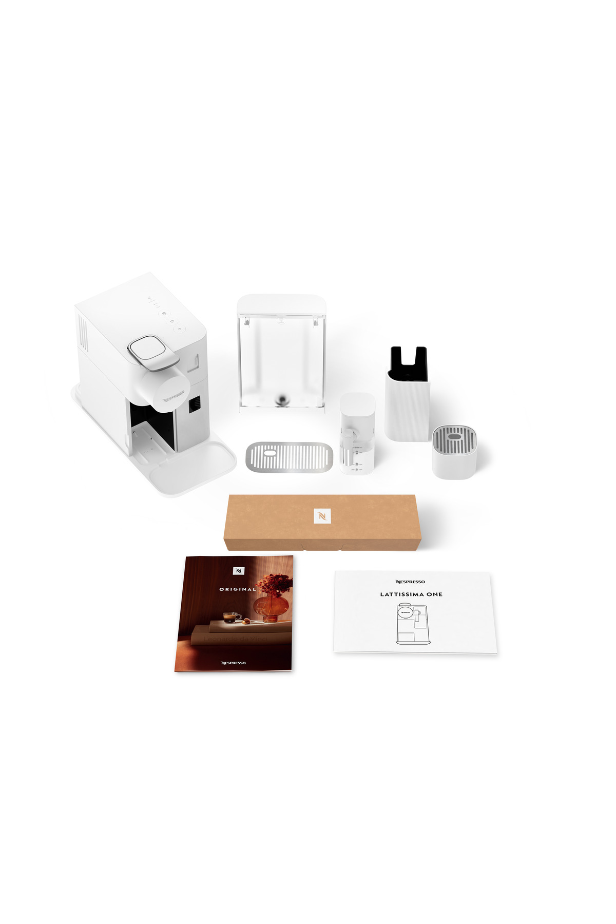 دستگاه اسپرسو و کاپوچینو قهوه ساز لاتیسما وان F121 با محلول شیر سفید اورجینال Nespresso