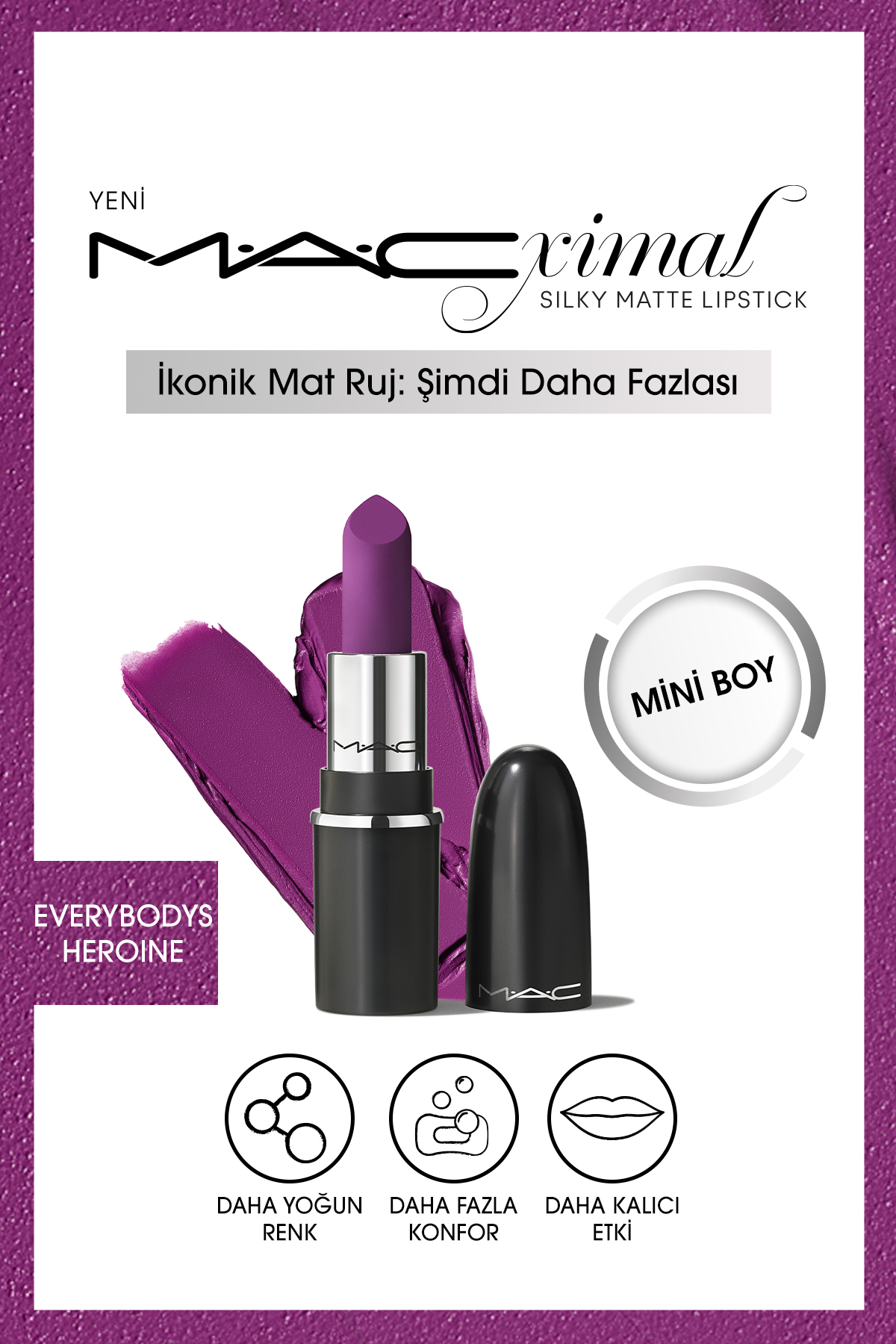 رژ لب MACXIMAL MINI MAC SILKY MATTE LIPSTICK COVERYBODY'S HEROINE Mac