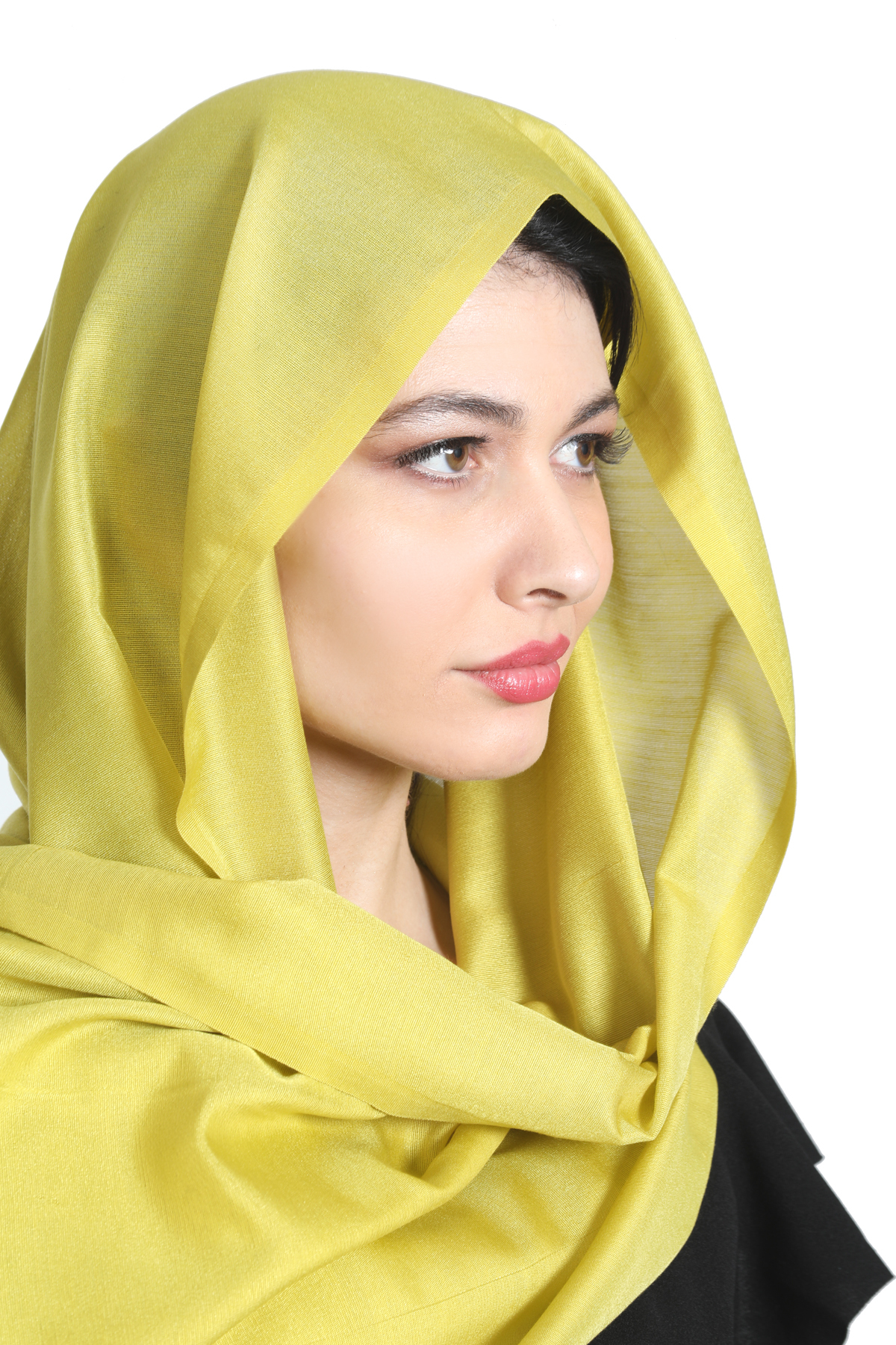 شال ابریشمی ساتن میستیک Mystic مدل MS-390، سبز لیمویی زنانه