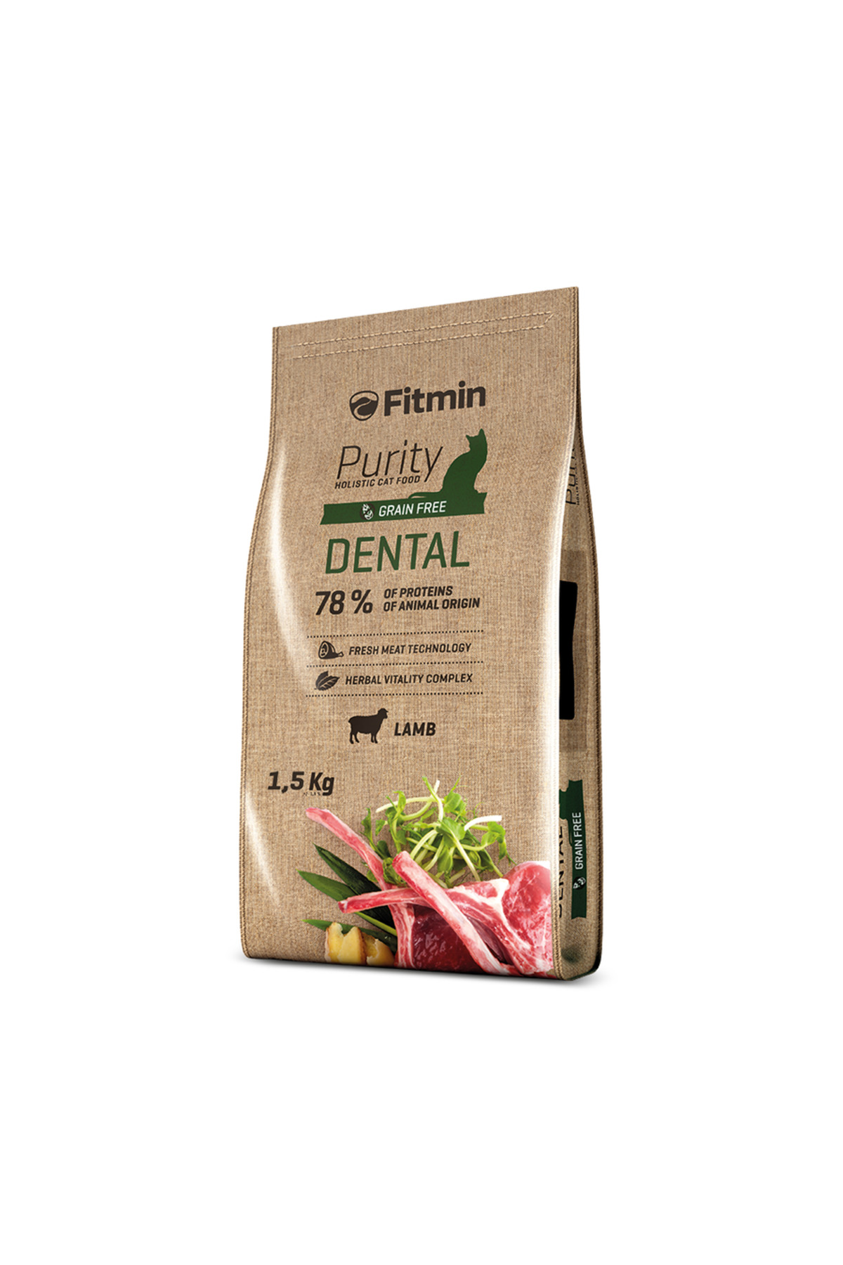 غذای خشک گربه فیت‌مین Fitmin Purity Dental با گوشت تازه بره، ۱٫۵ کیلوگرم 1,5 Kg