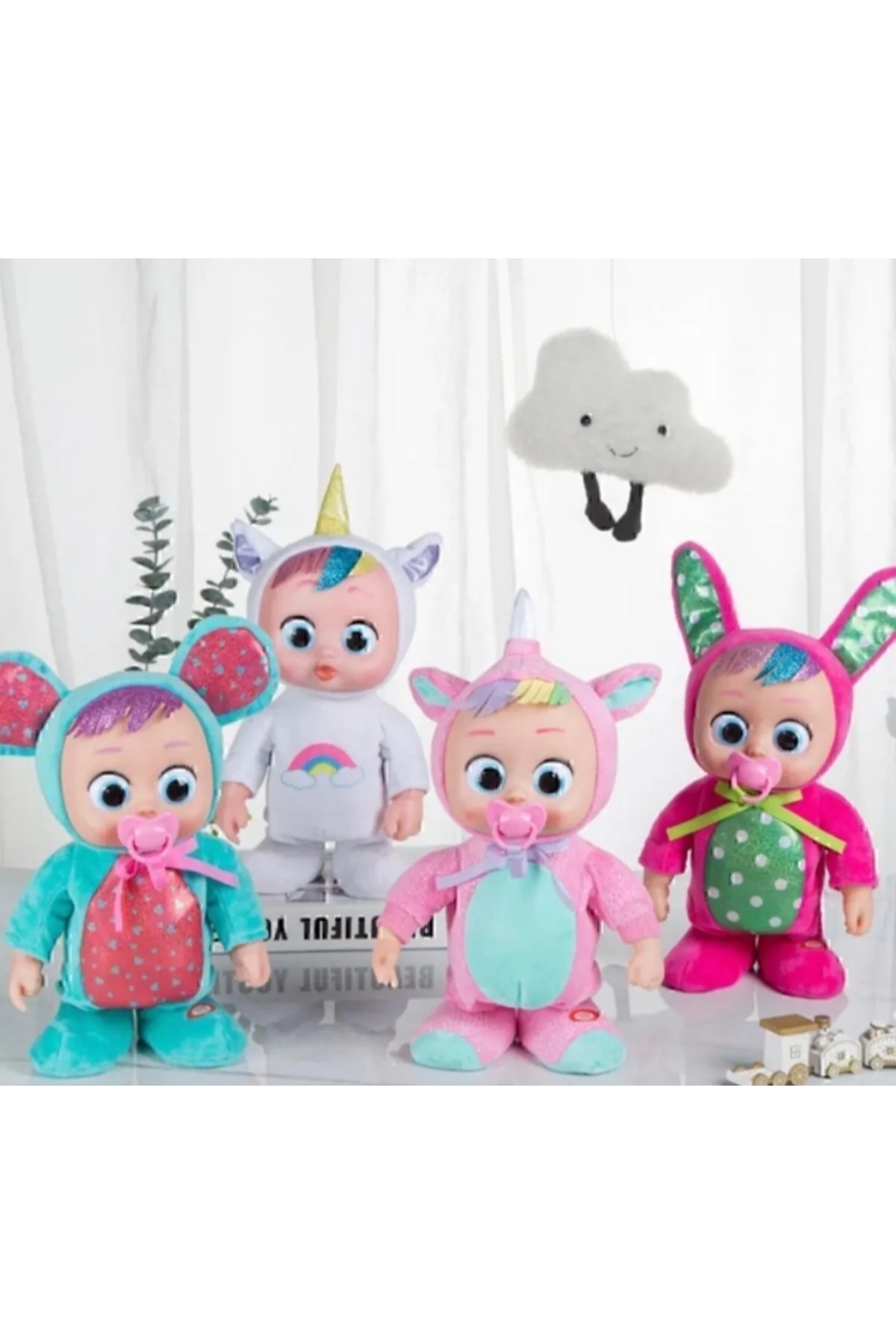 اسباب بازی های پشمی گریه کودک راه رفتن موزیکال باطری پستانک Happy Toys
