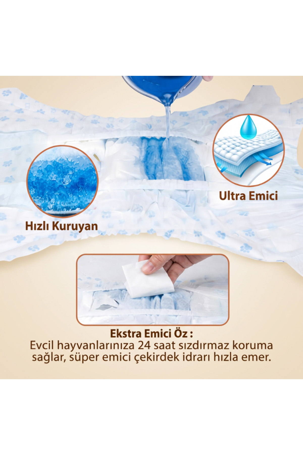پوشک شورتی حیوانات خانگی گرندسل Grandsell، سایز XXSmall، فوق‌جاذب و زودخشک‌شونده