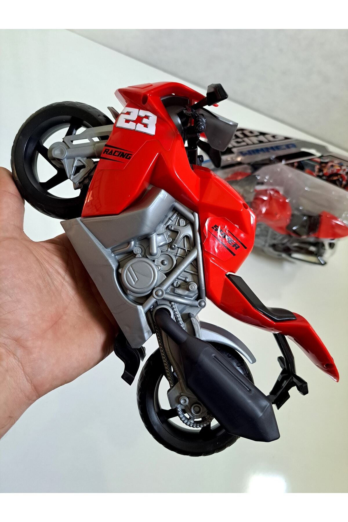 ماشین اسباب بازی موتور سیکلت پسرانه مسابقه 28 X 18 سانتی متر جزئیات نشکن ALYTOYS