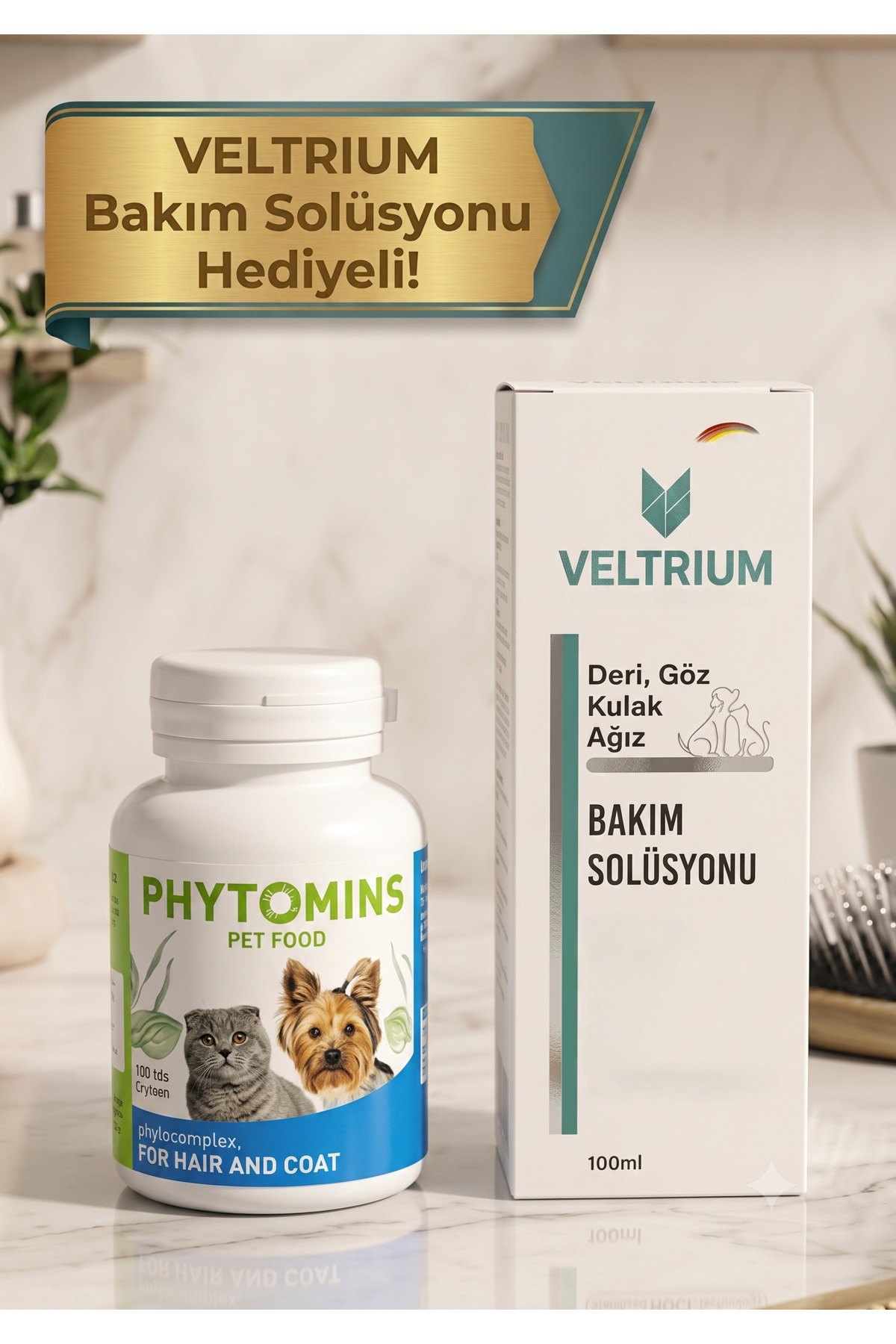 مکمل مو و پوشش بدن گربه و سگ وداوت Vedavet Phytomins For Hair And Coat